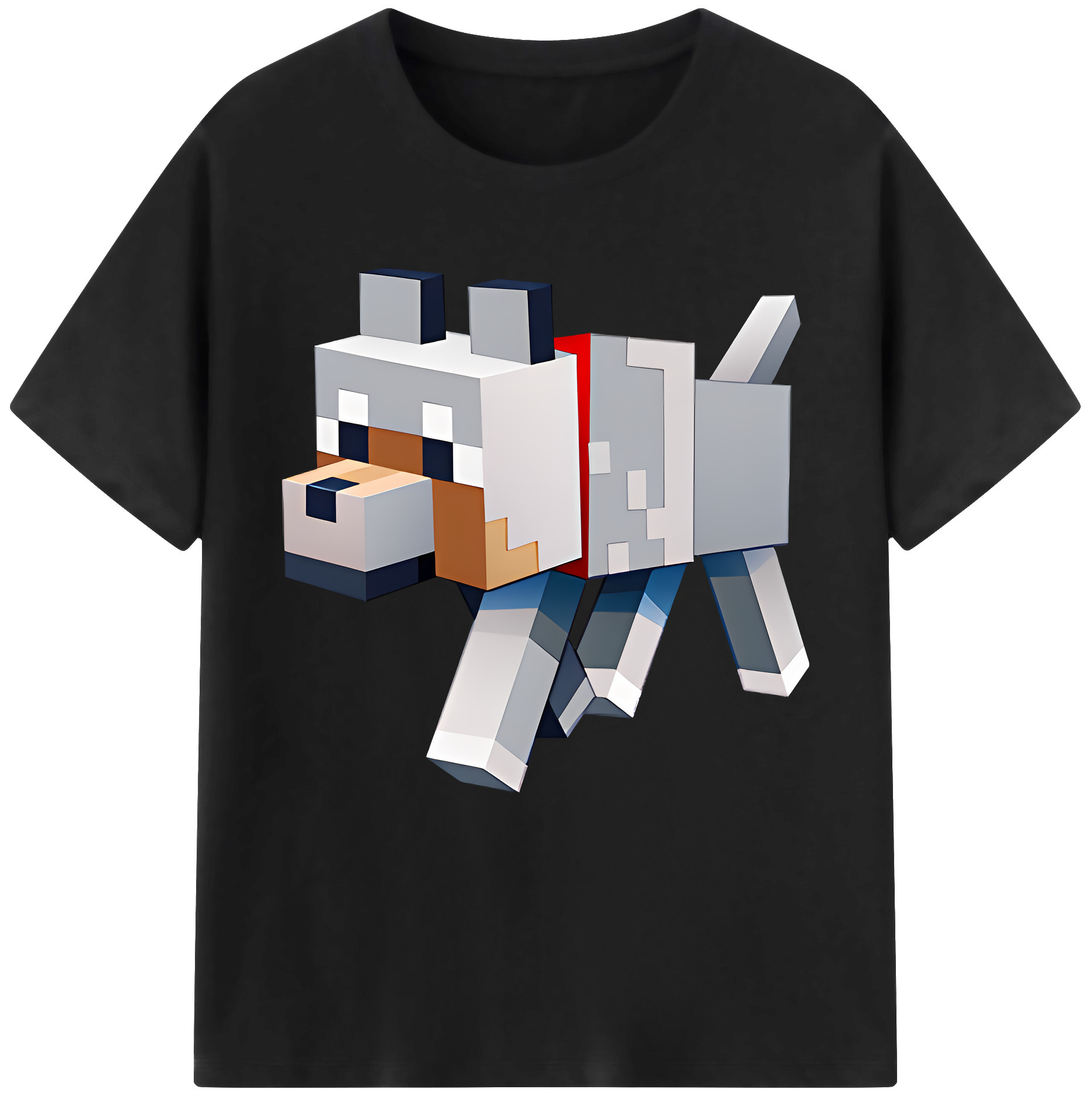 （画像用） マインクラフト ブロックの世界 Minecraft MC Block world レディースカジュアルプリントTシャツ（綿100％）