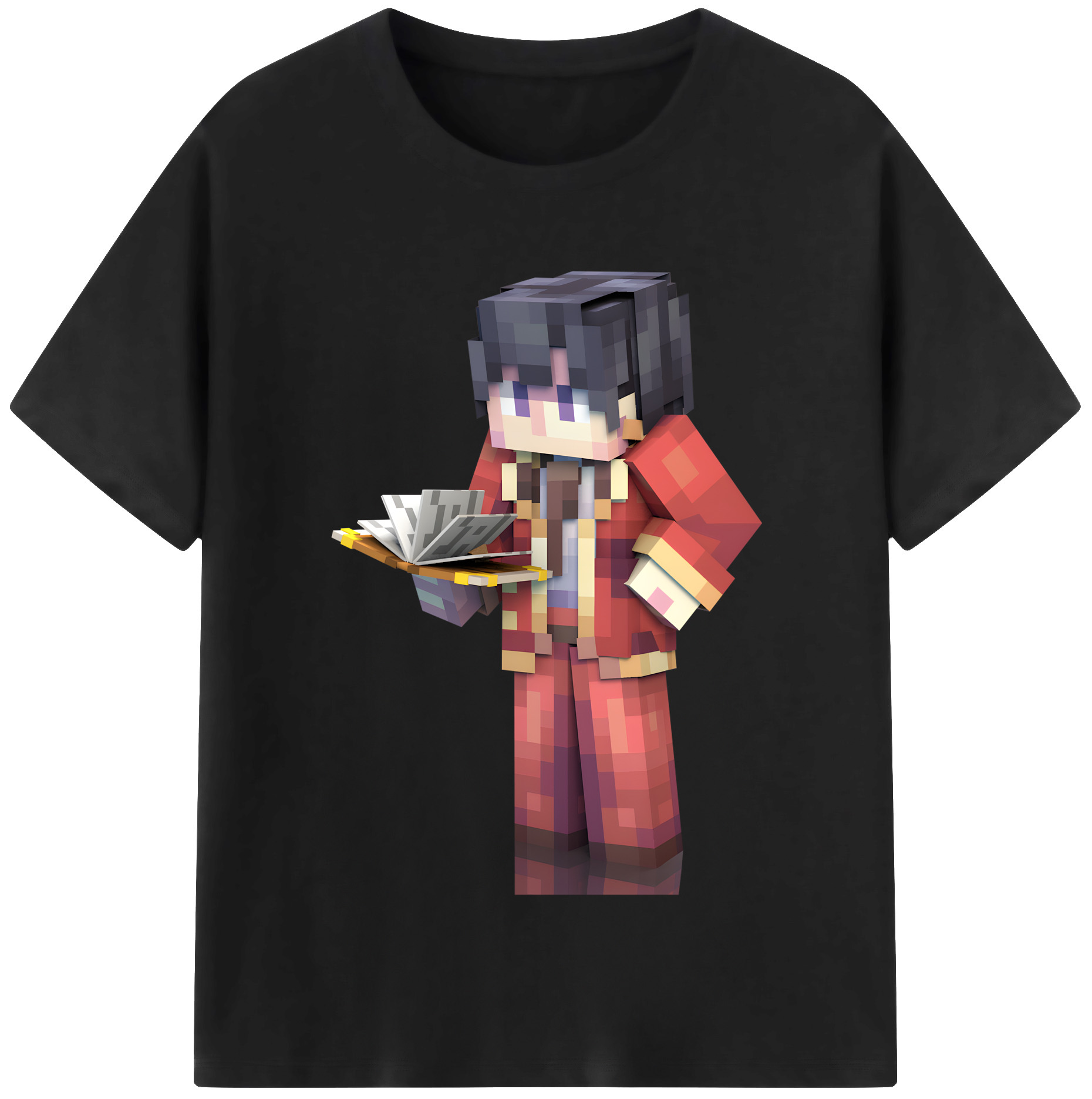 （画像用） マインクラフト ブロックの世界 Minecraft MC Block world レディースカジュアルプリントTシャツ（綿100％）