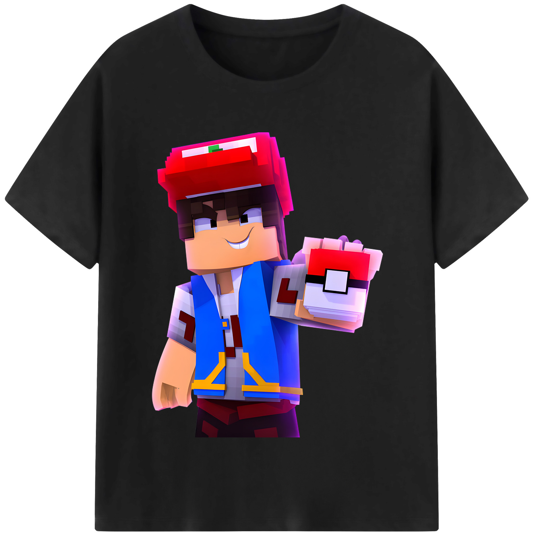 （画像用） マインクラフト ブロックの世界 Minecraft MC Block world レディースカジュアルプリントTシャツ（綿100％）