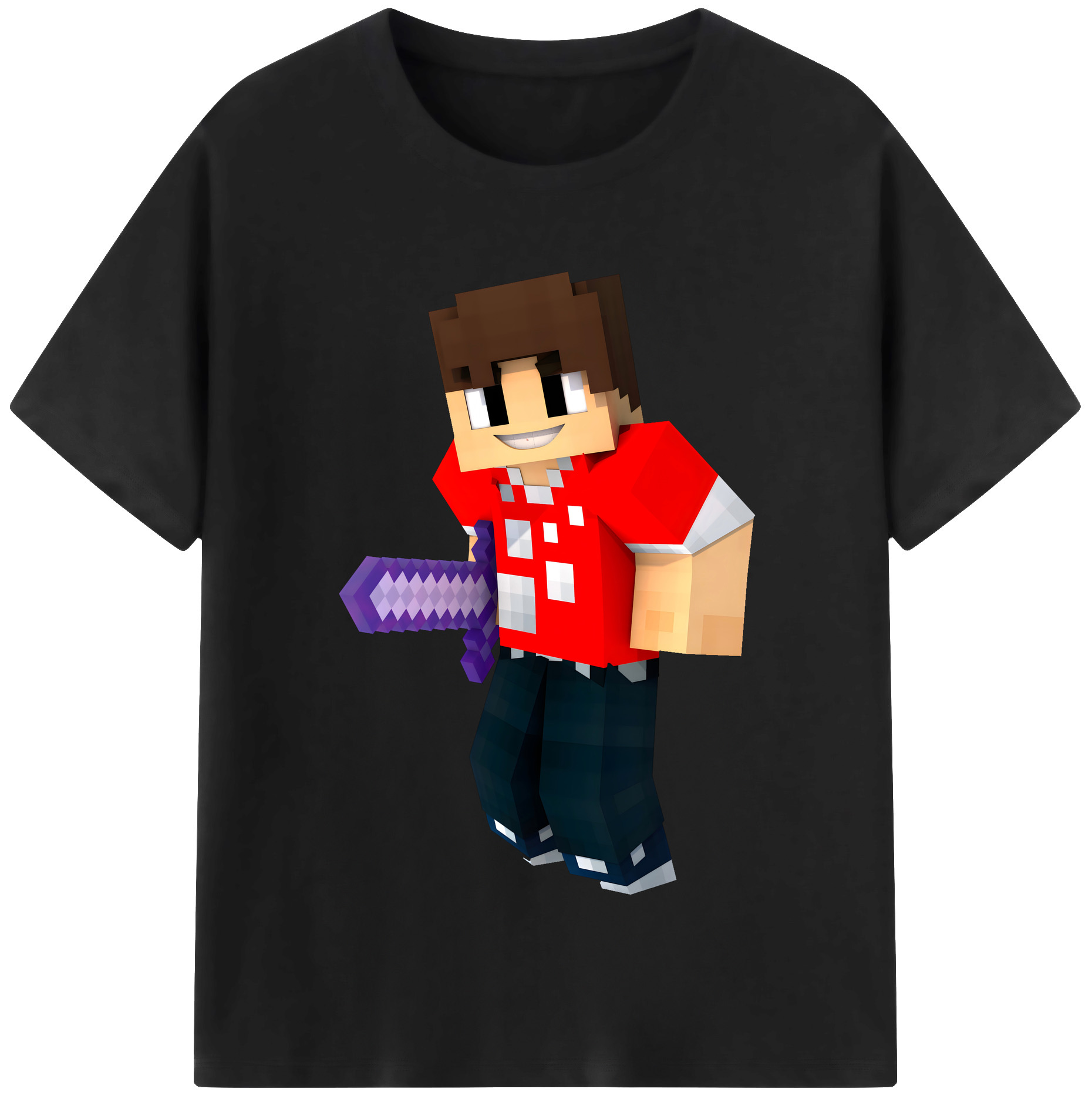 （画像用） マインクラフト ブロックの世界 Minecraft MC Block world レディースカジュアルプリントTシャツ（綿100％）