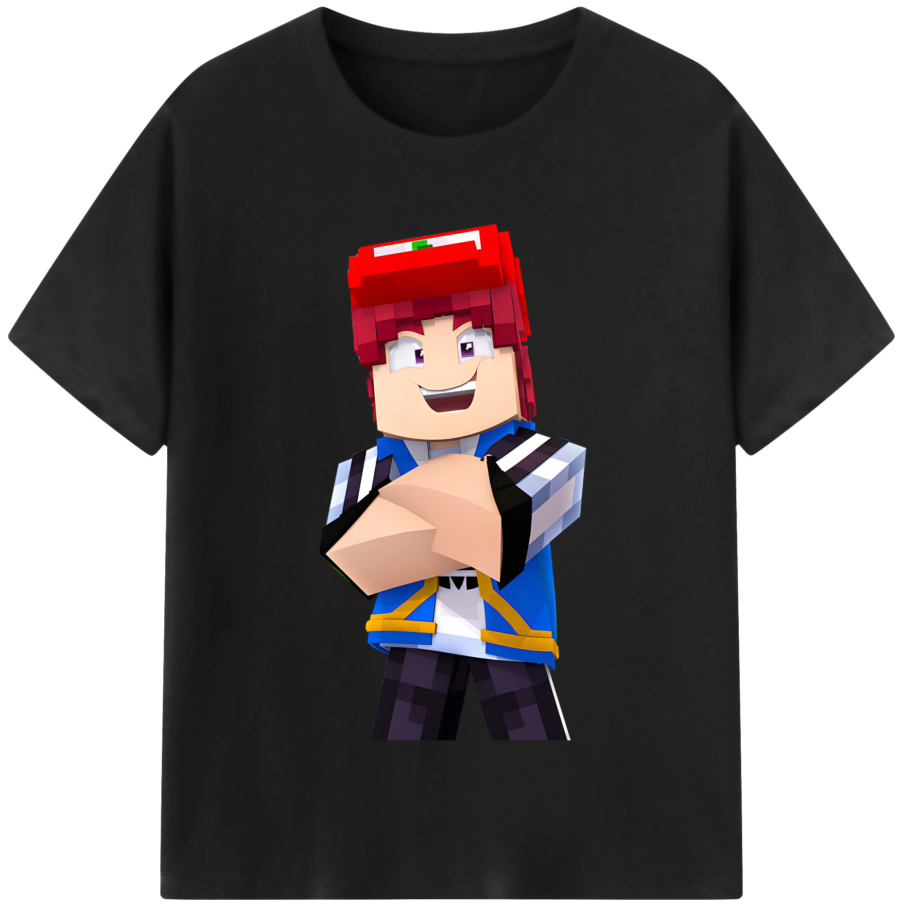 （画像用） マインクラフト ブロックの世界 Minecraft MC Block world レディースカジュアルプリントTシャツ（綿100％）