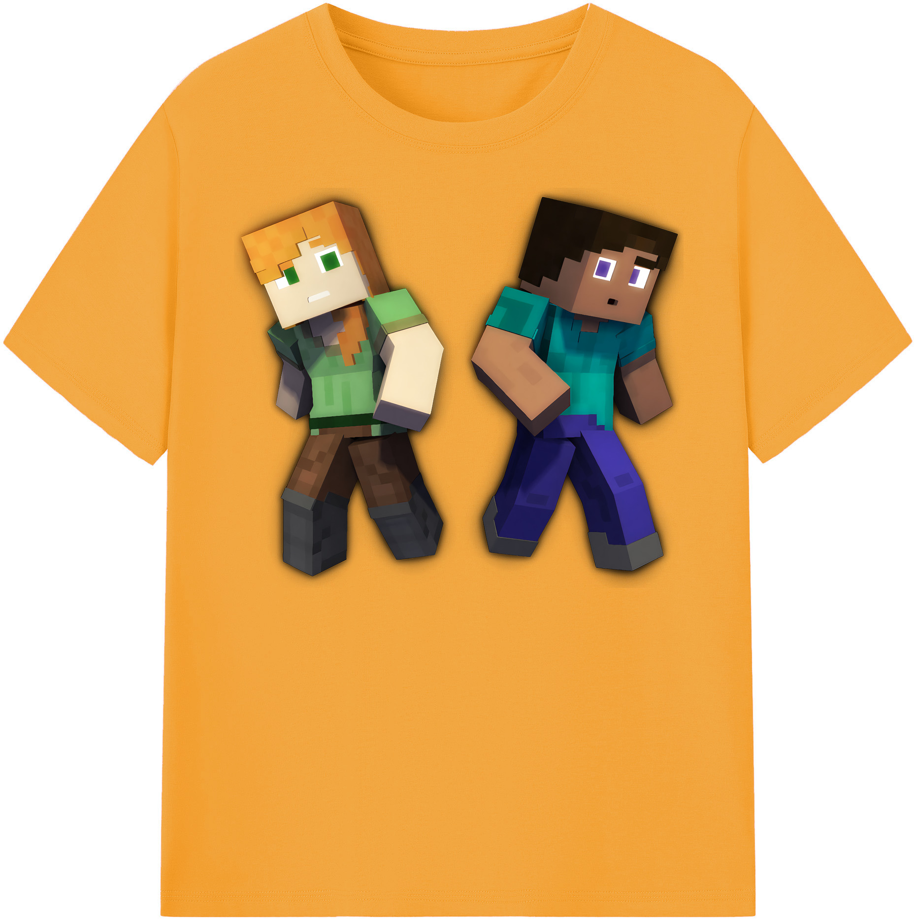 （画像用） マインクラフト ブロックの世界 Minecraft MC Block world レディースカジュアルプリントTシャツ（綿100％）