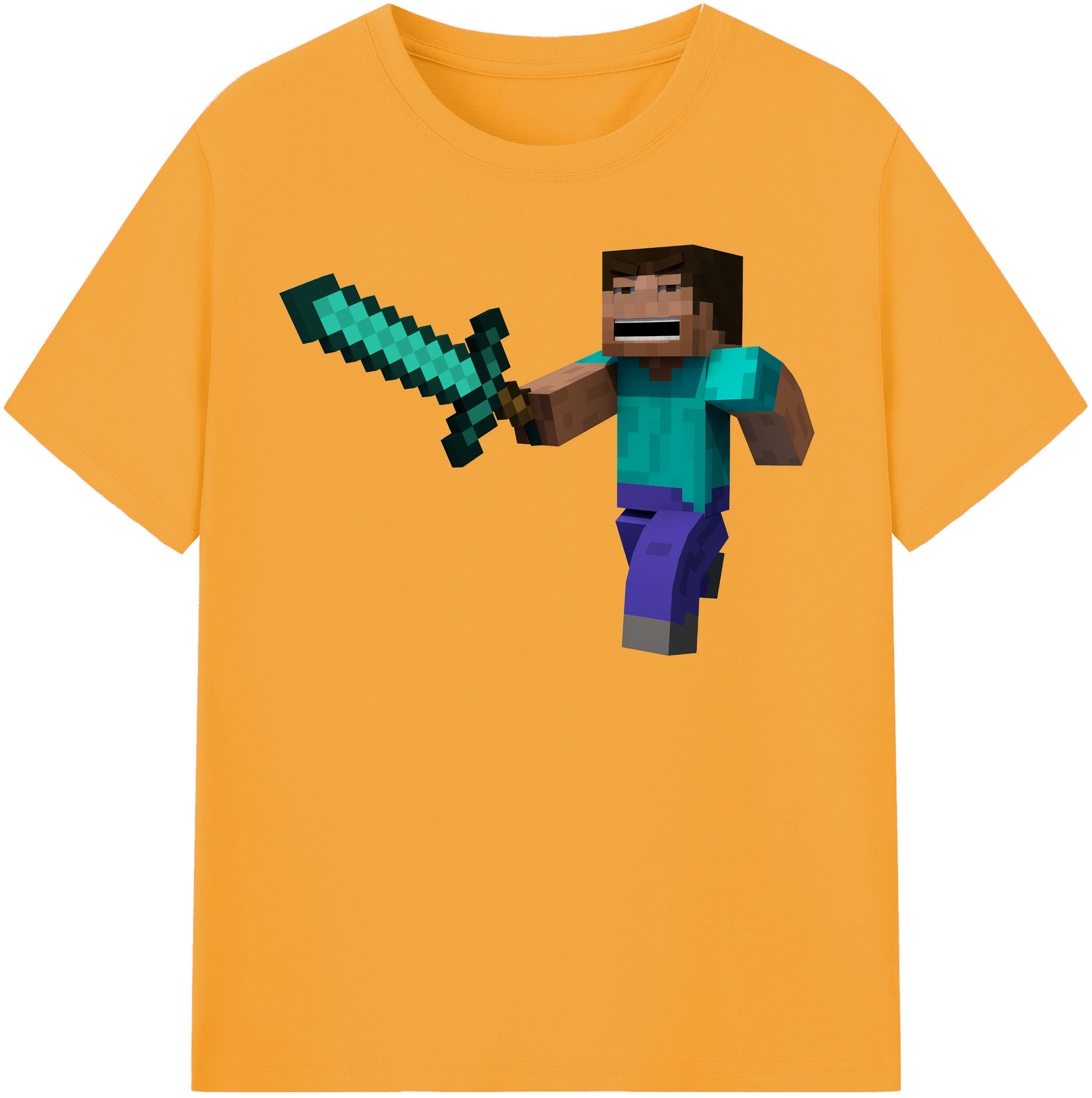（画像用） マインクラフト ブロックの世界 Minecraft MC Block world レディースカジュアルプリントTシャツ（綿100％）