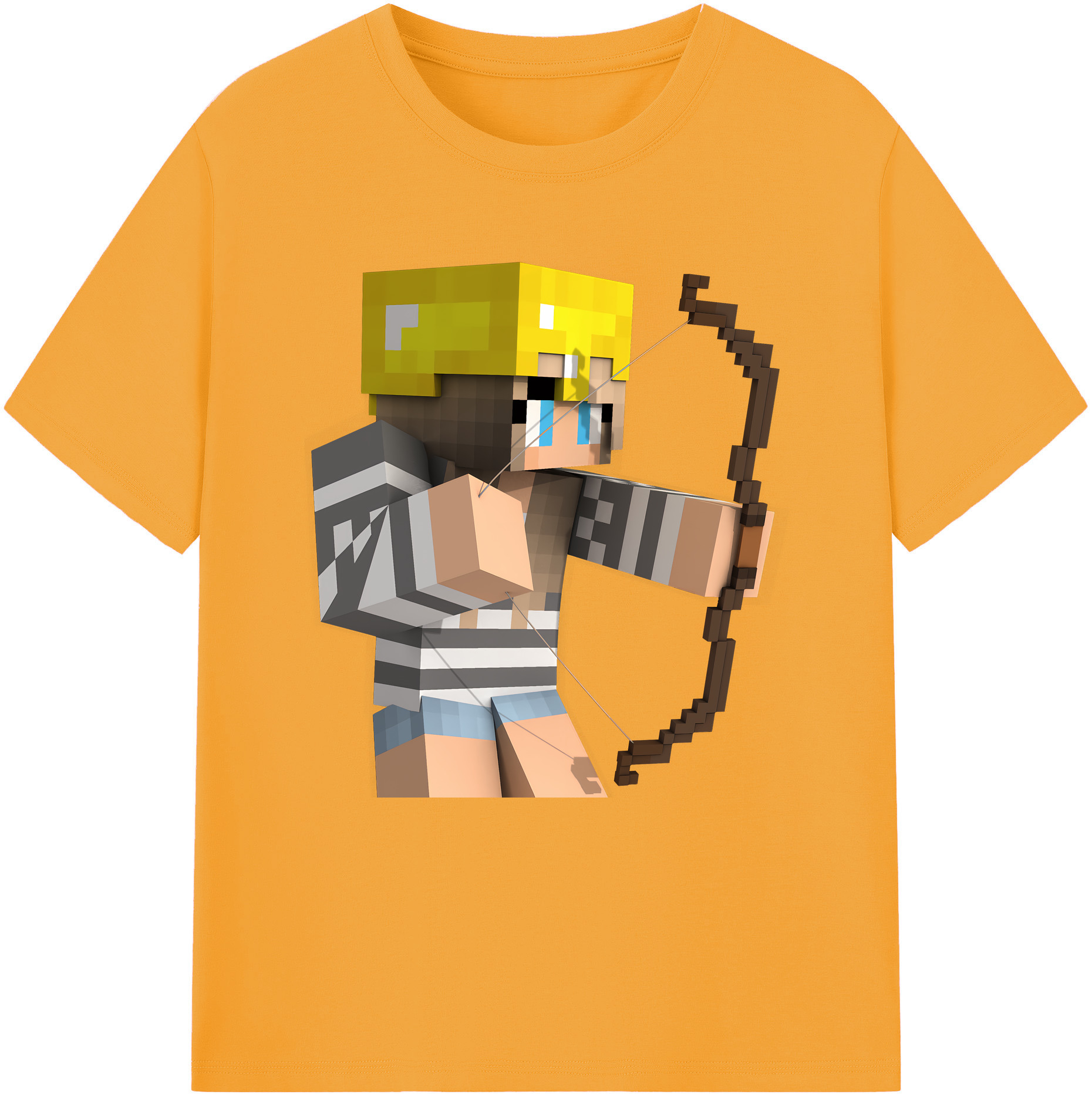（画像用） マインクラフト ブロックの世界 Minecraft MC Block world レディースカジュアルプリントTシャツ（綿100％）