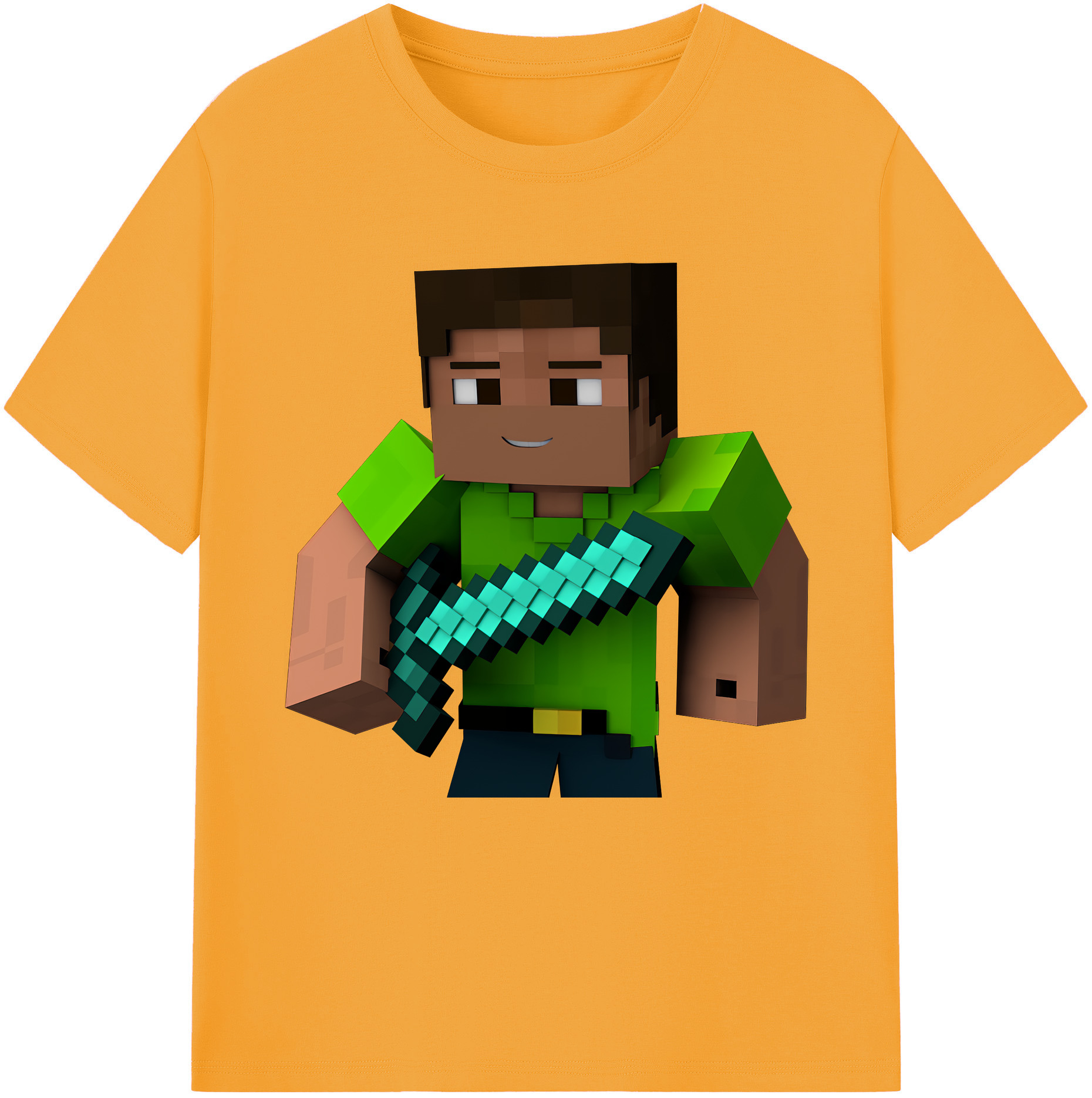 （画像用） マインクラフト ブロックの世界 Minecraft MC Block world レディースカジュアルプリントTシャツ（綿100％）