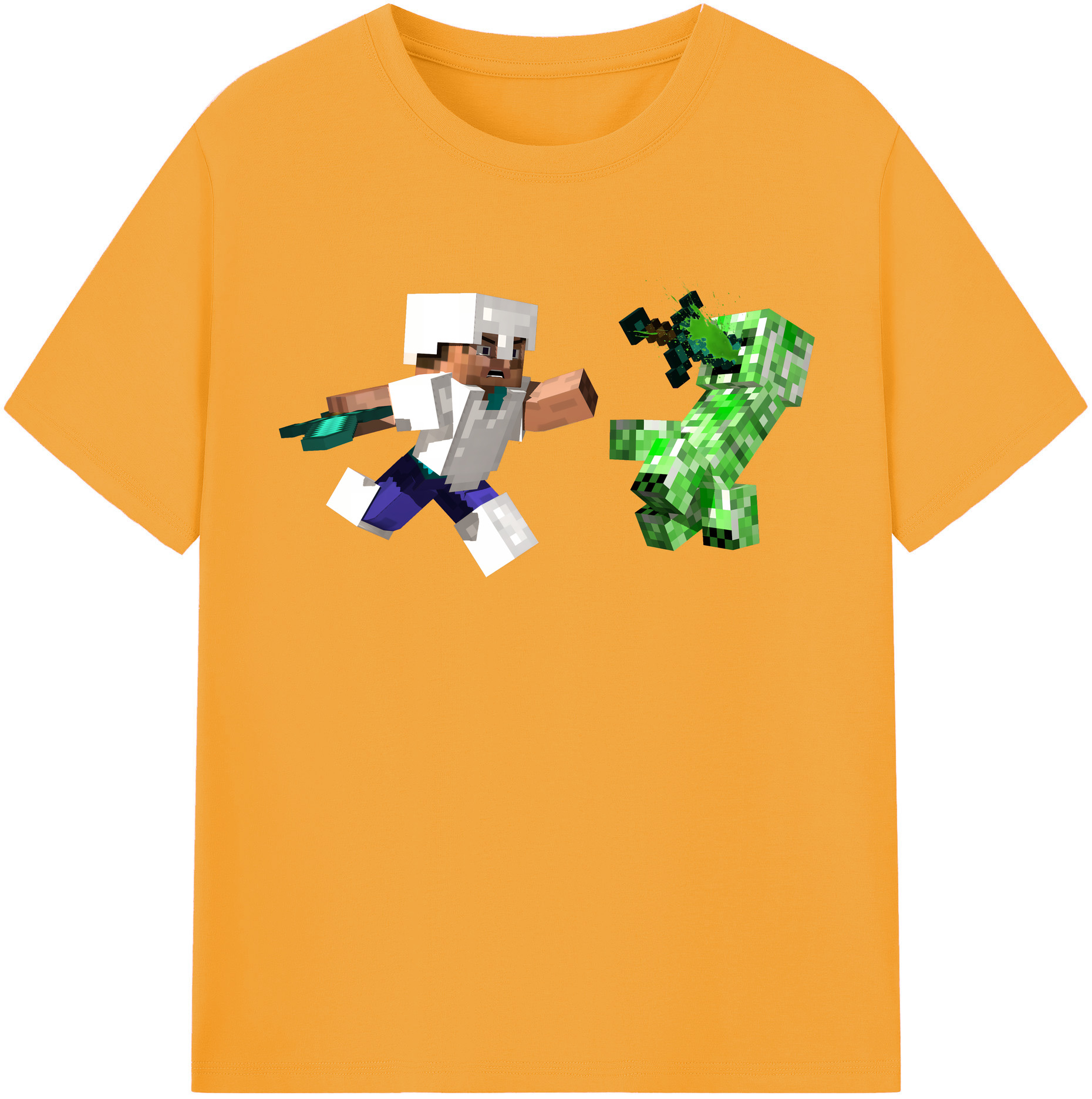 （画像用） マインクラフト ブロックの世界 Minecraft MC Block world レディースカジュアルプリントTシャツ（綿100％）