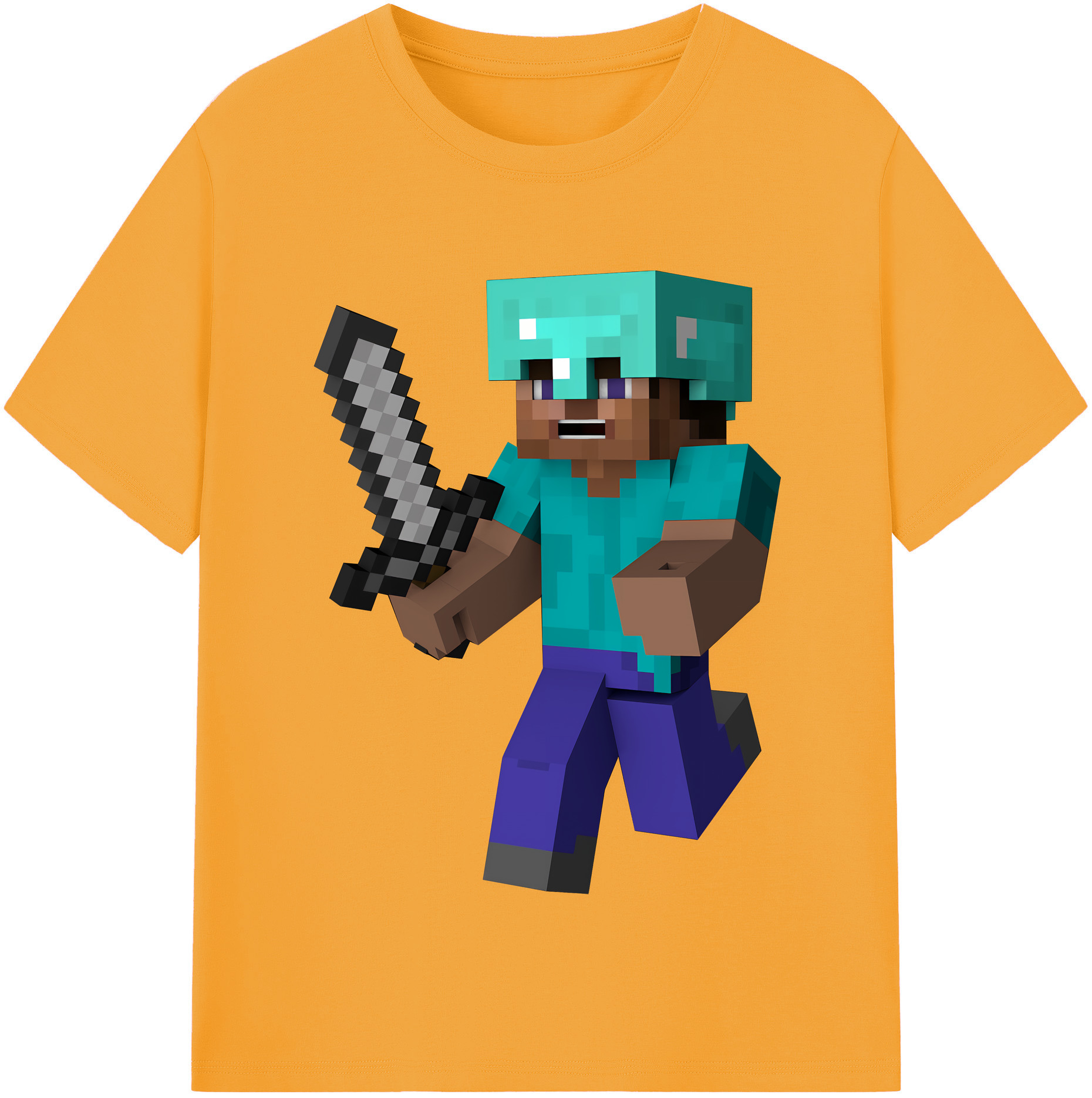 （画像用） マインクラフト ブロックの世界 Minecraft MC Block world レディースカジュアルプリントTシャツ（綿100％）