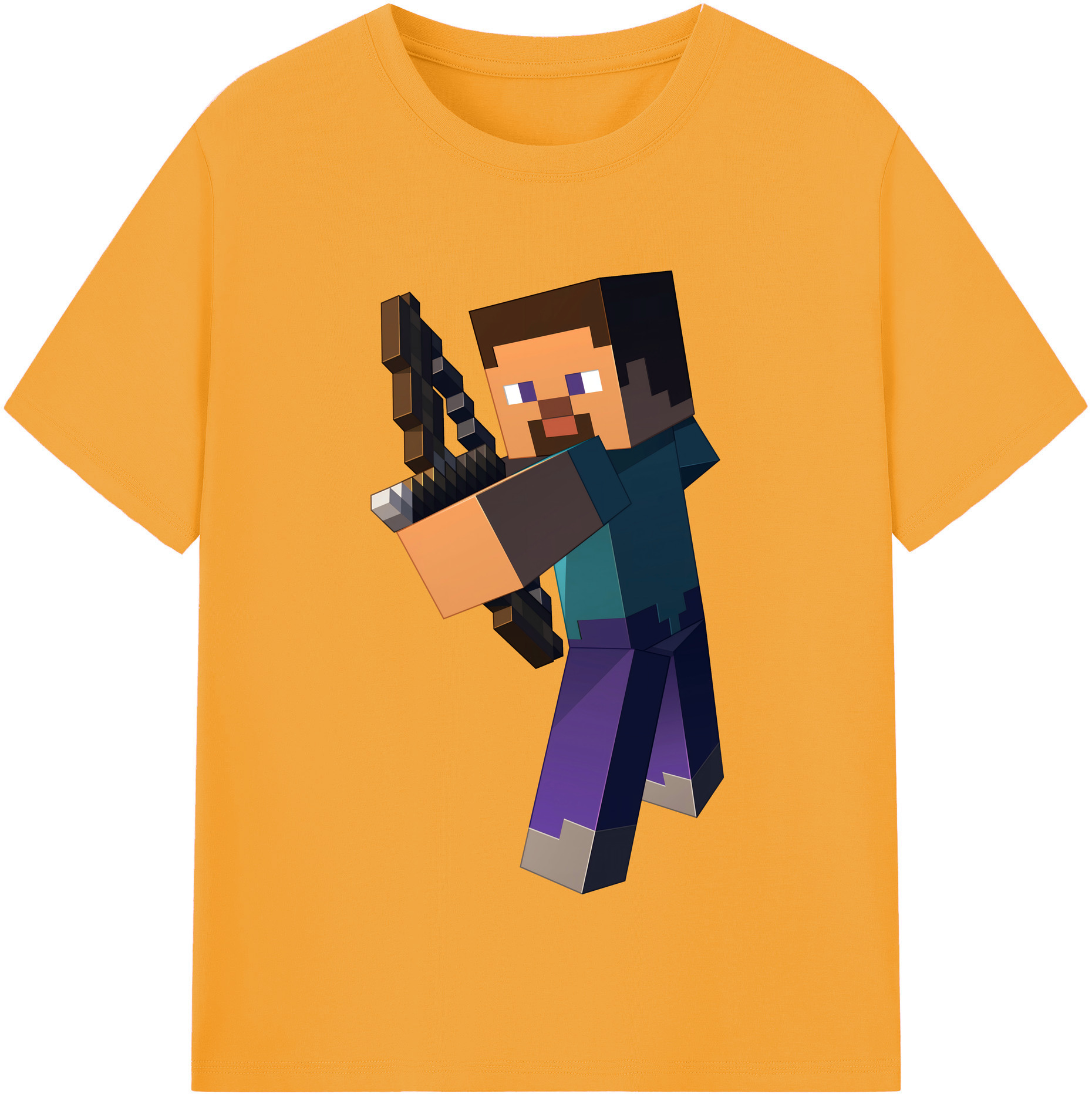 （画像用） マインクラフト ブロックの世界 Minecraft MC Block world レディースカジュアルプリントTシャツ（綿100％）
