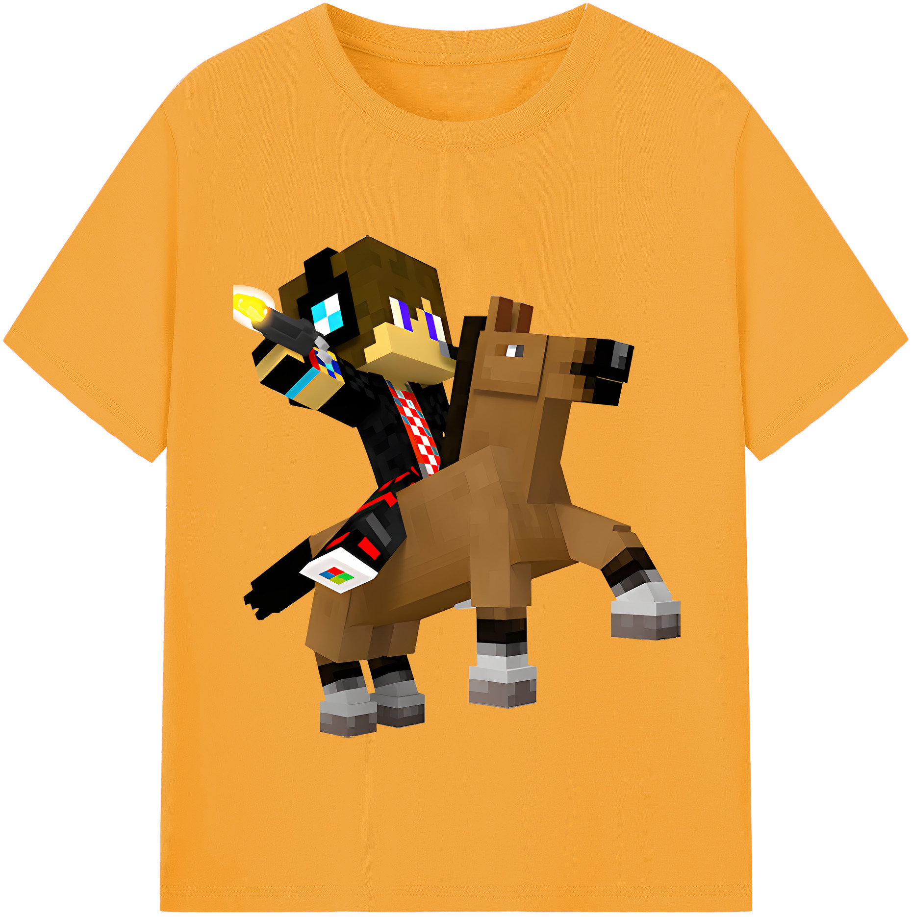 （画像用） マインクラフト ブロックの世界 Minecraft MC Block world レディースカジュアルプリントTシャツ（綿100％）