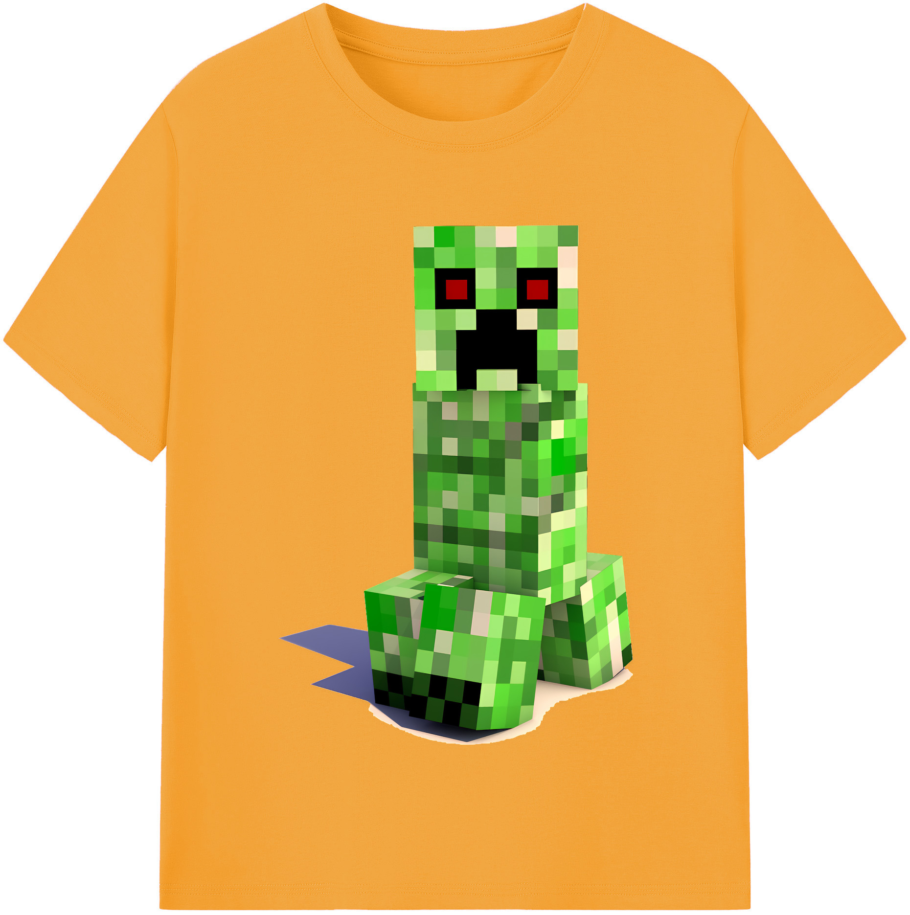 （画像用） マインクラフト ブロックの世界 Minecraft MC Block world レディースカジュアルプリントTシャツ（綿100％）