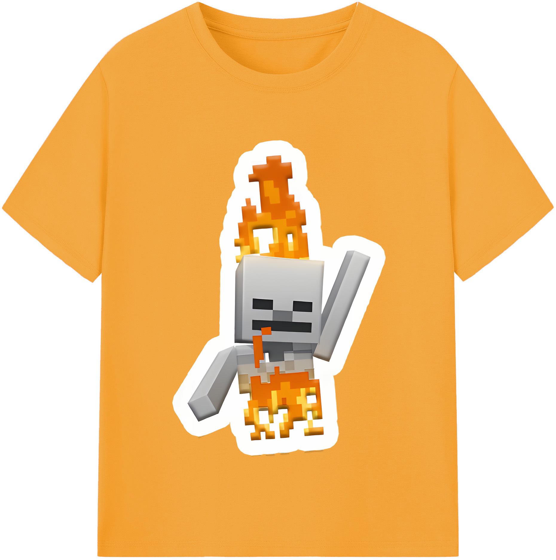 （画像用） マインクラフト ブロックの世界 Minecraft MC Block world レディースカジュアルプリントTシャツ（綿100％）
