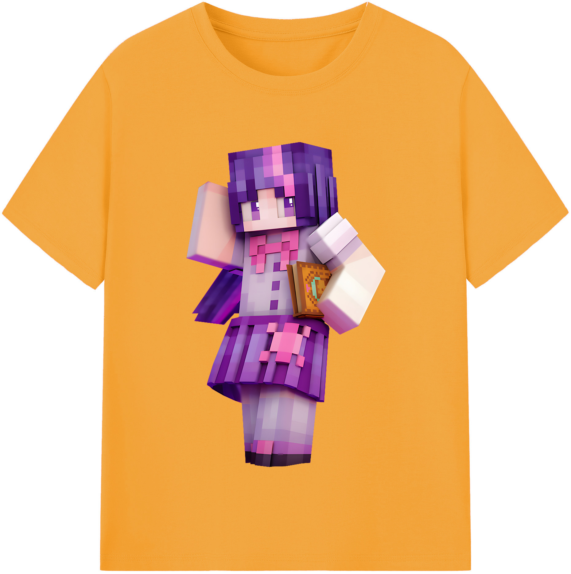 （画像用） マインクラフト ブロックの世界 Minecraft MC Block world レディースカジュアルプリントTシャツ（綿100％）