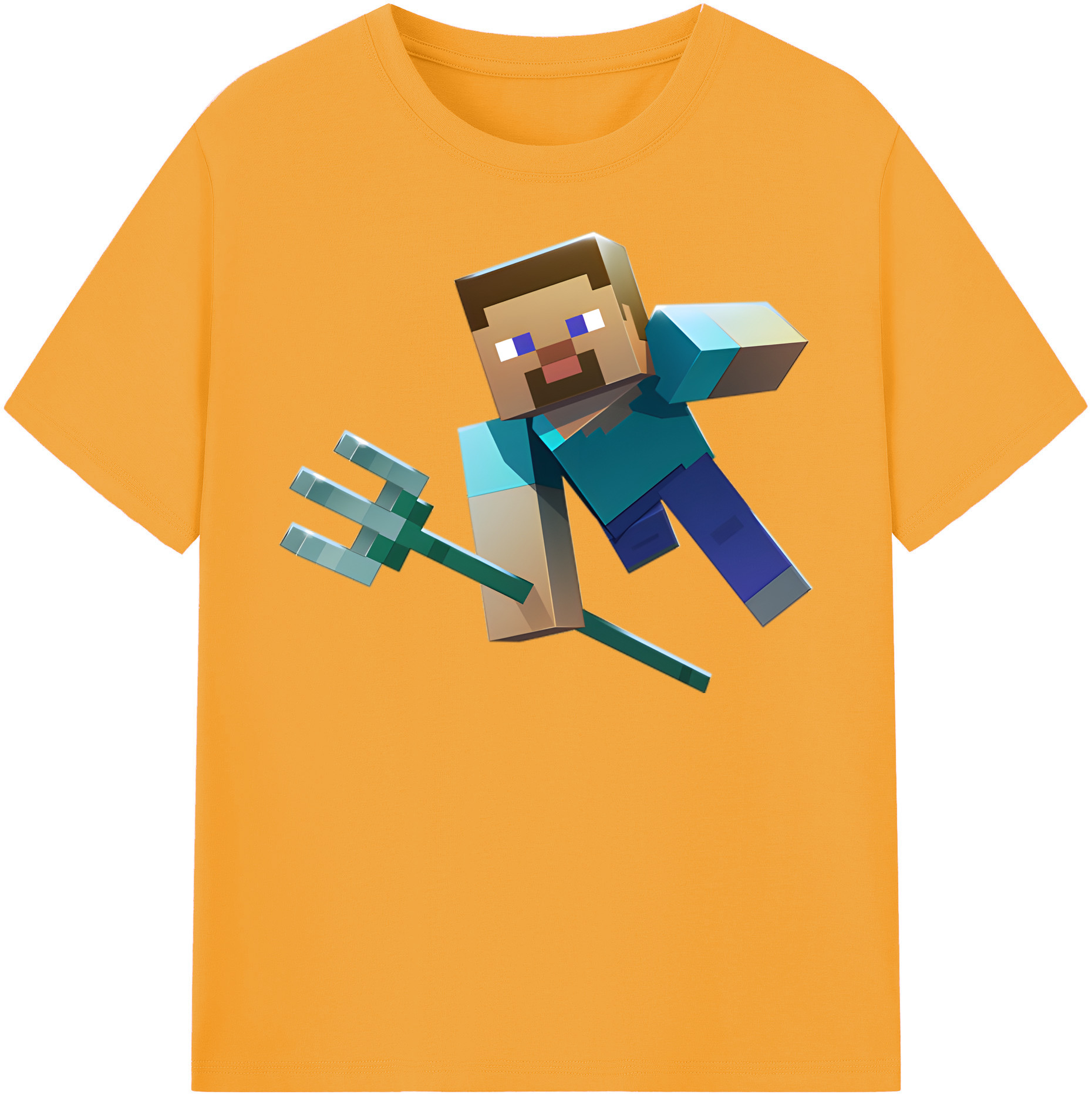 （画像用） マインクラフト ブロックの世界 Minecraft MC Block world レディースカジュアルプリントTシャツ（綿100％）