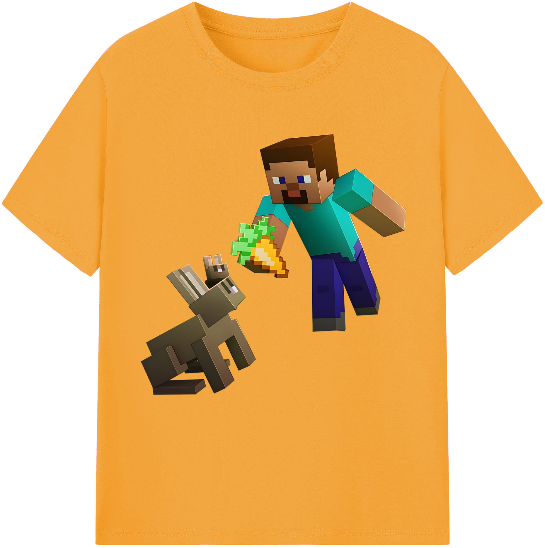 （画像用） マインクラフト ブロックの世界 Minecraft MC Block world レディースカジュアルプリントTシャツ（綿100％）