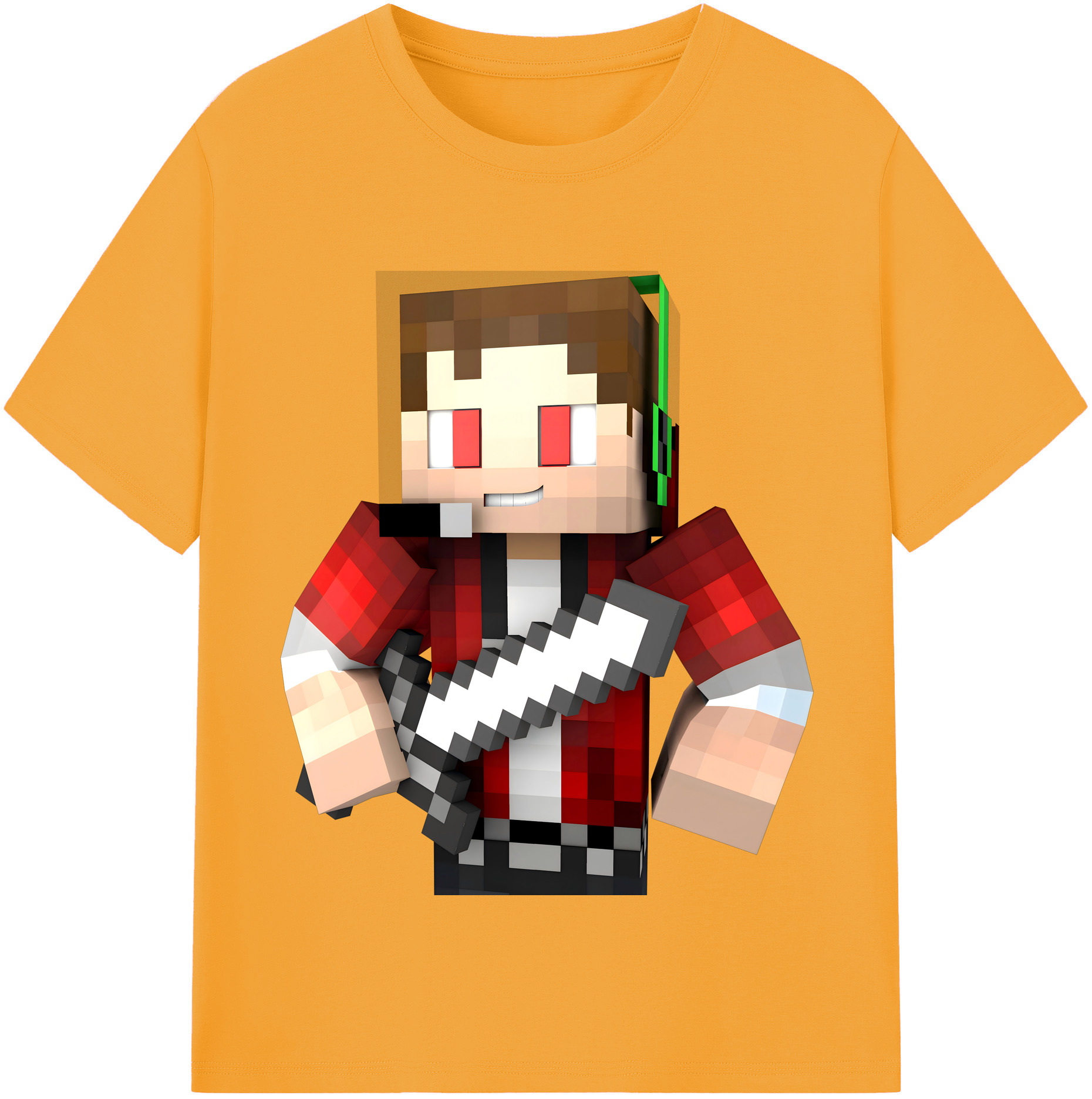 （画像用） マインクラフト ブロックの世界 Minecraft MC Block world レディースカジュアルプリントTシャツ（綿100％）