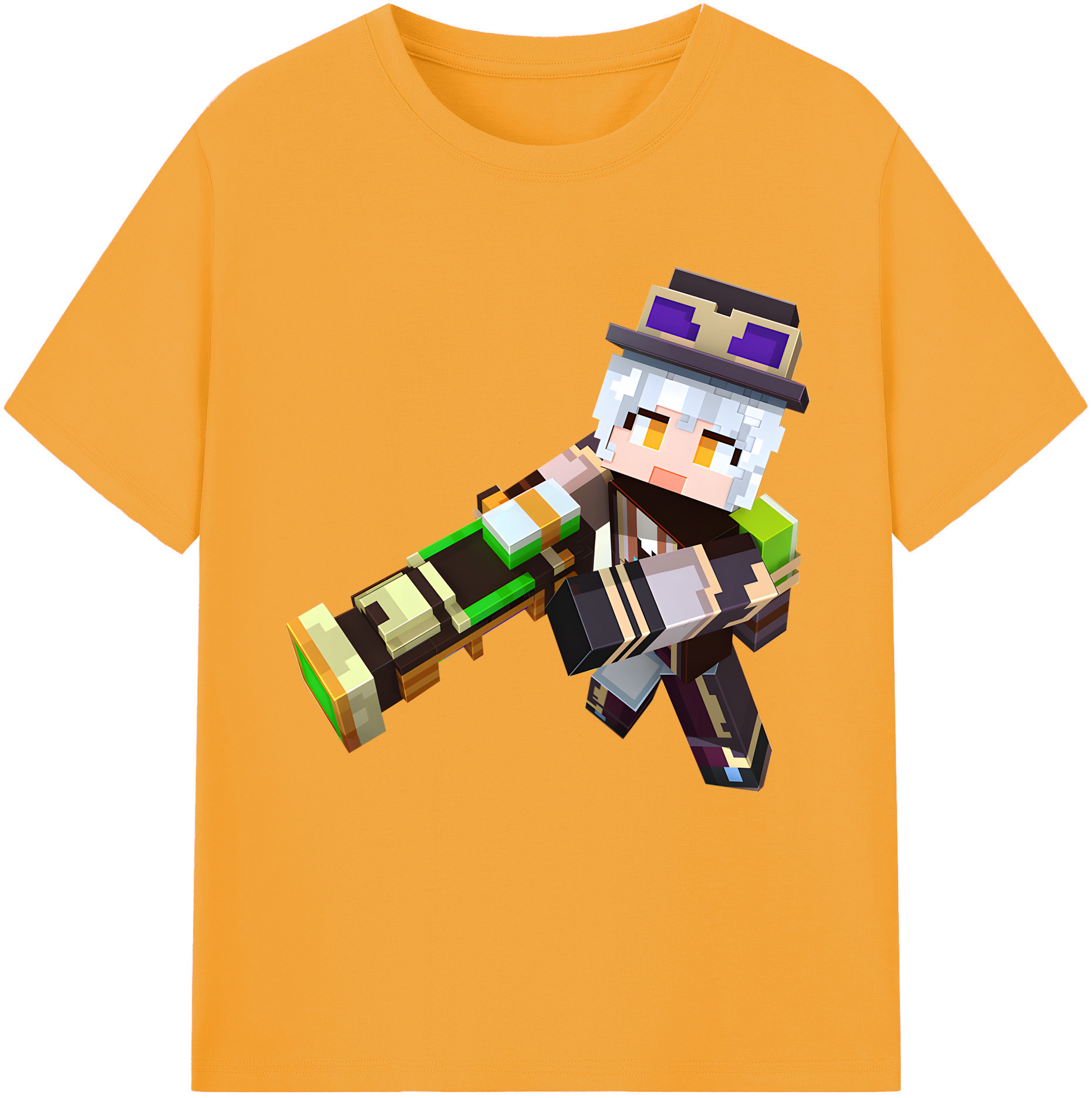 （画像用） マインクラフト ブロックの世界 Minecraft MC Block world レディースカジュアルプリントTシャツ（綿100％）