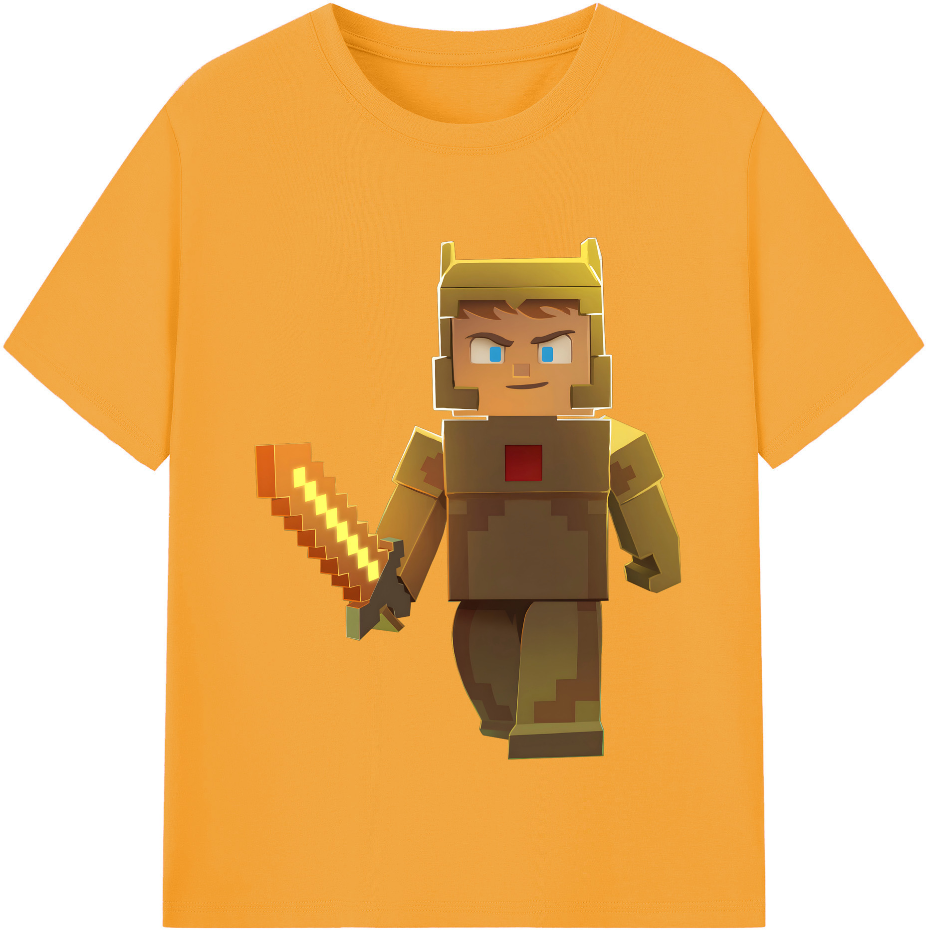 （画像用） マインクラフト ブロックの世界 Minecraft MC Block world レディースカジュアルプリントTシャツ（綿100％）