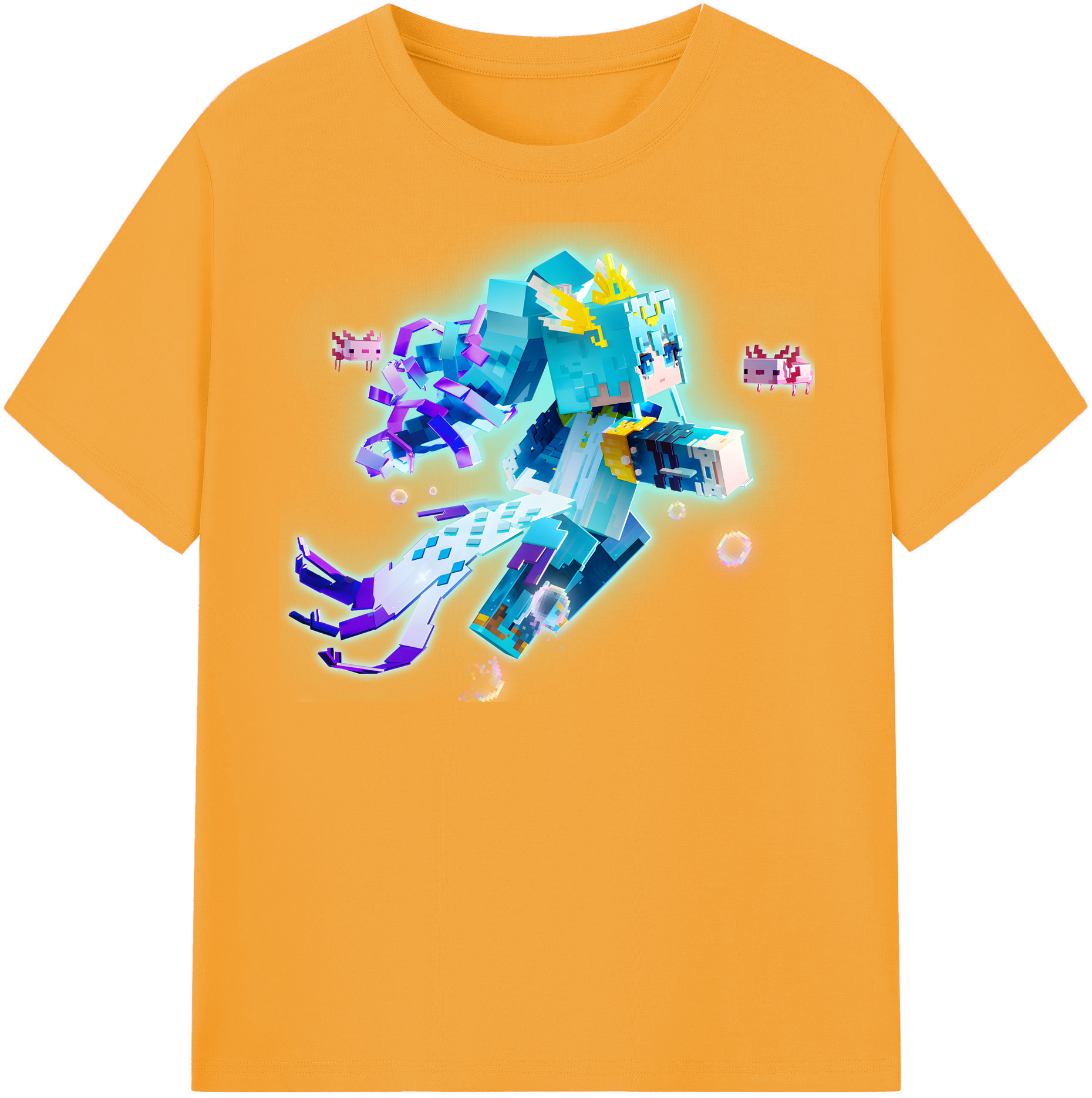（画像用） マインクラフト ブロックの世界 Minecraft MC Block world レディースカジュアルプリントTシャツ（綿100％）