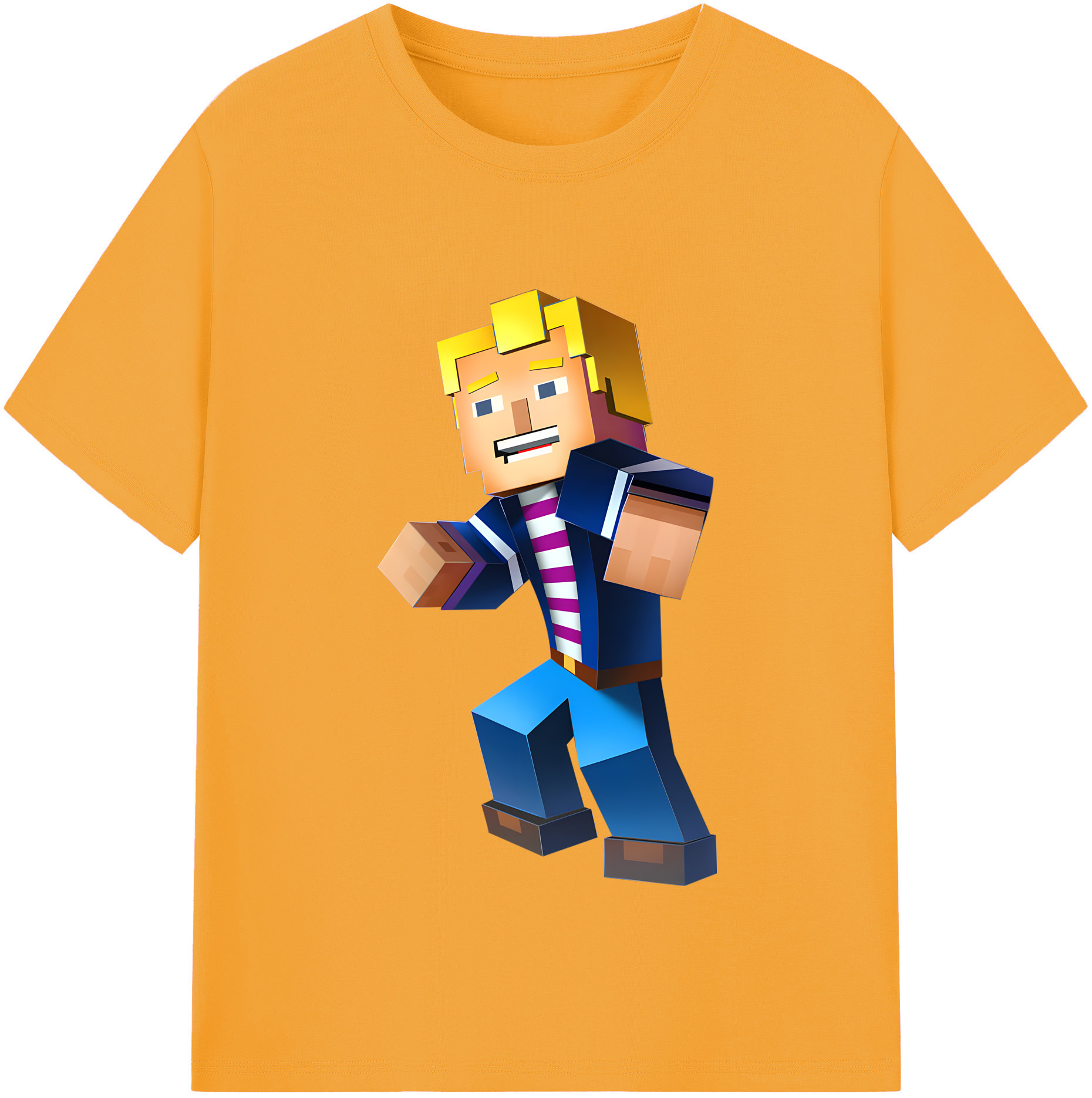 （画像用） マインクラフト ブロックの世界 Minecraft MC Block world レディースカジュアルプリントTシャツ（綿100％）