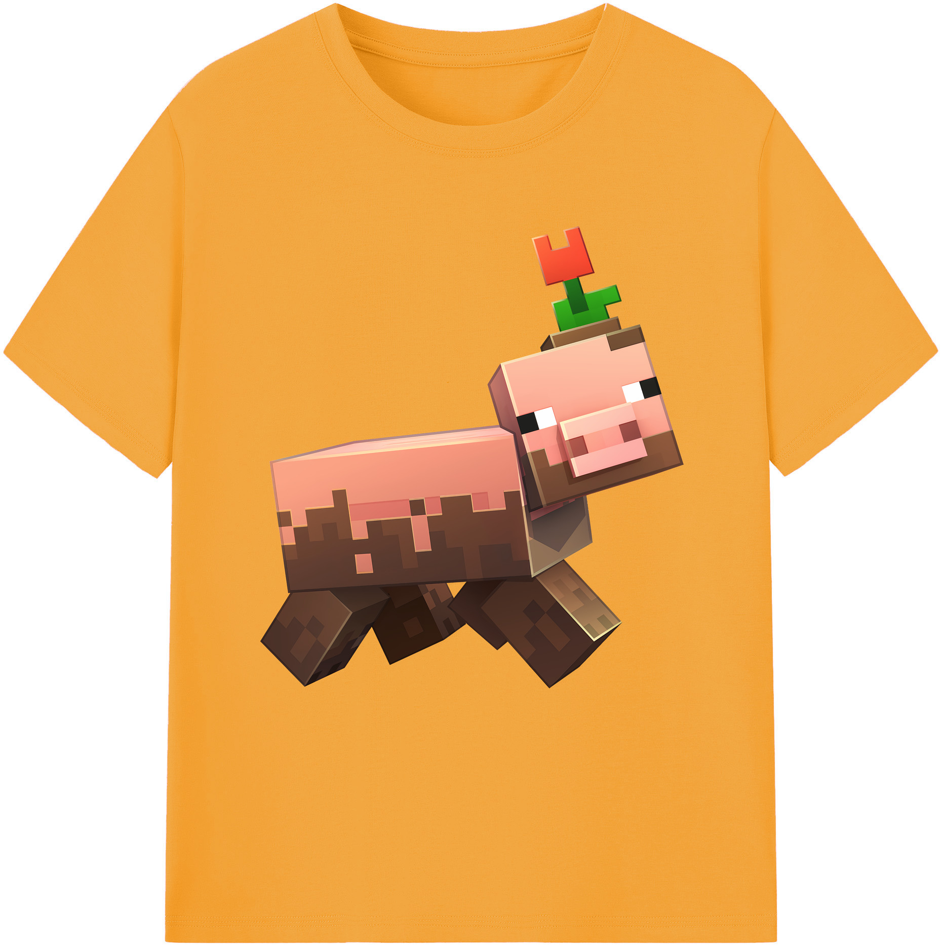 （画像用） マインクラフト ブロックの世界 Minecraft MC Block world レディースカジュアルプリントTシャツ（綿100％）