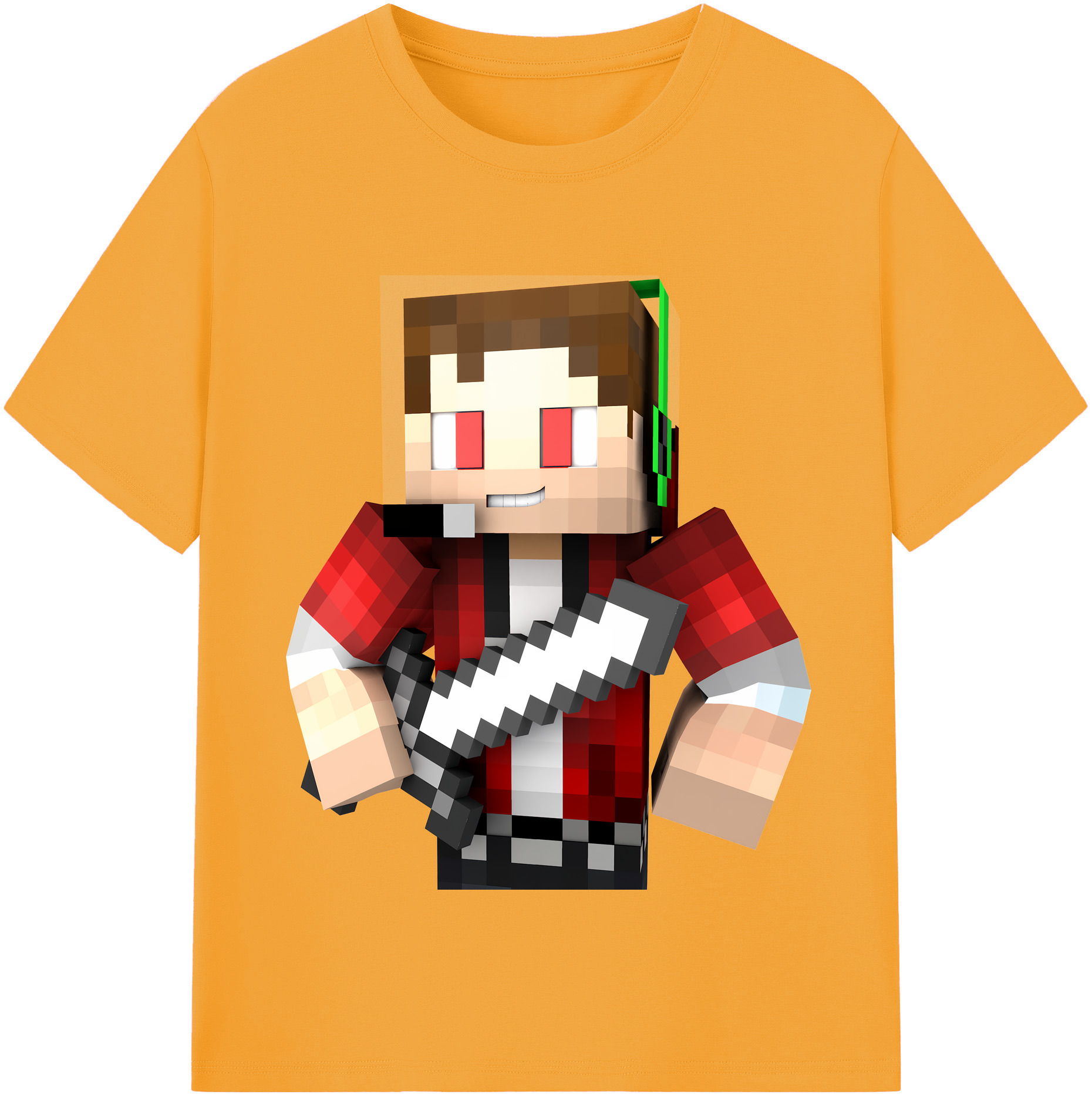 （画像用） マインクラフト ブロックの世界 Minecraft MC Block world レディースカジュアルプリントTシャツ（綿100％）
