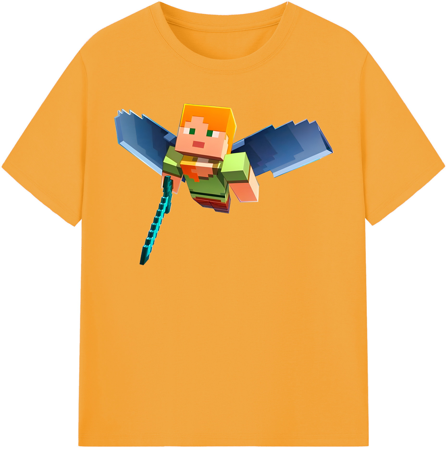 （画像用） マインクラフト ブロックの世界 Minecraft MC Block world レディースカジュアルプリントTシャツ（綿100％）
