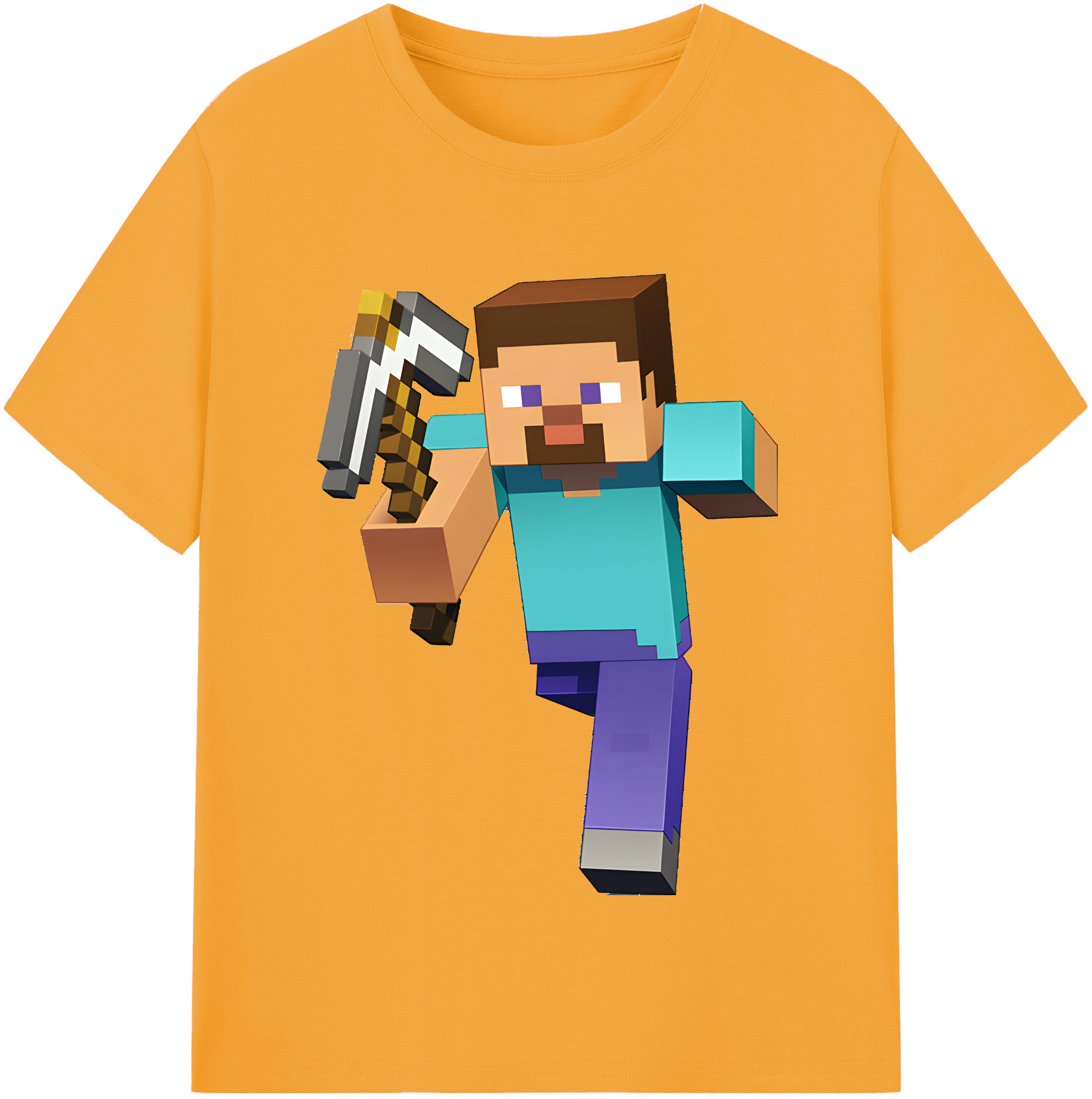（画像用） マインクラフト ブロックの世界 Minecraft MC Block world レディースカジュアルプリントTシャツ（綿100％）
