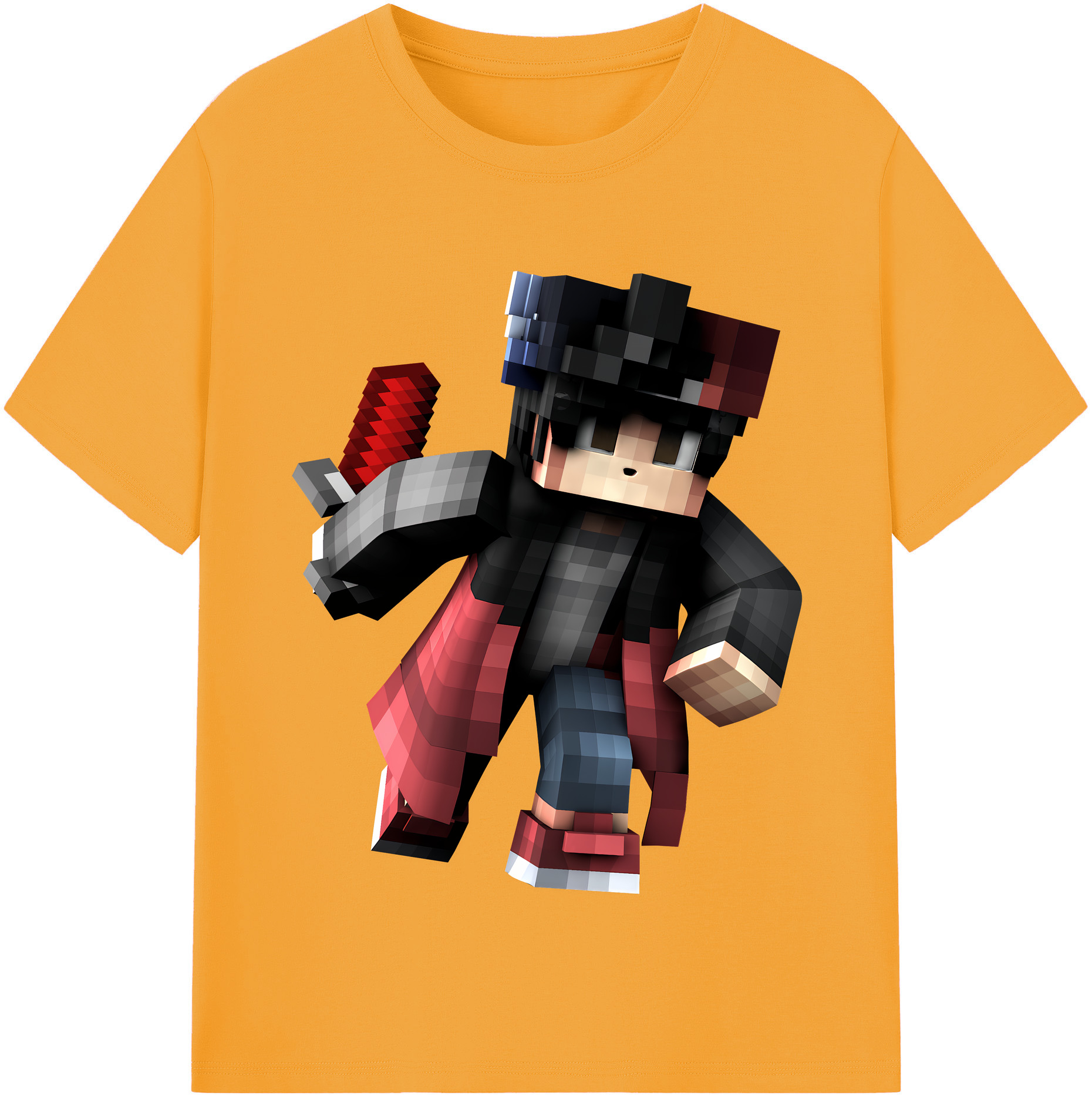 （画像用） マインクラフト ブロックの世界 Minecraft MC Block world レディースカジュアルプリントTシャツ（綿100％）