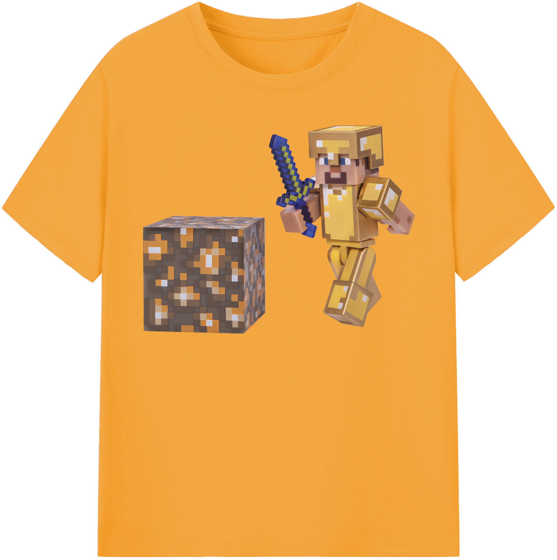 （画像用） マインクラフト ブロックの世界 Minecraft MC Block world レディースカジュアルプリントTシャツ（綿100％）