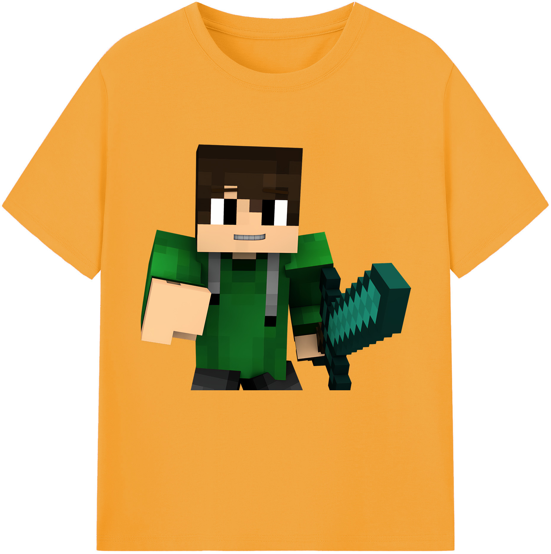 （画像用） マインクラフト ブロックの世界 Minecraft MC Block world レディースカジュアルプリントTシャツ（綿100％）