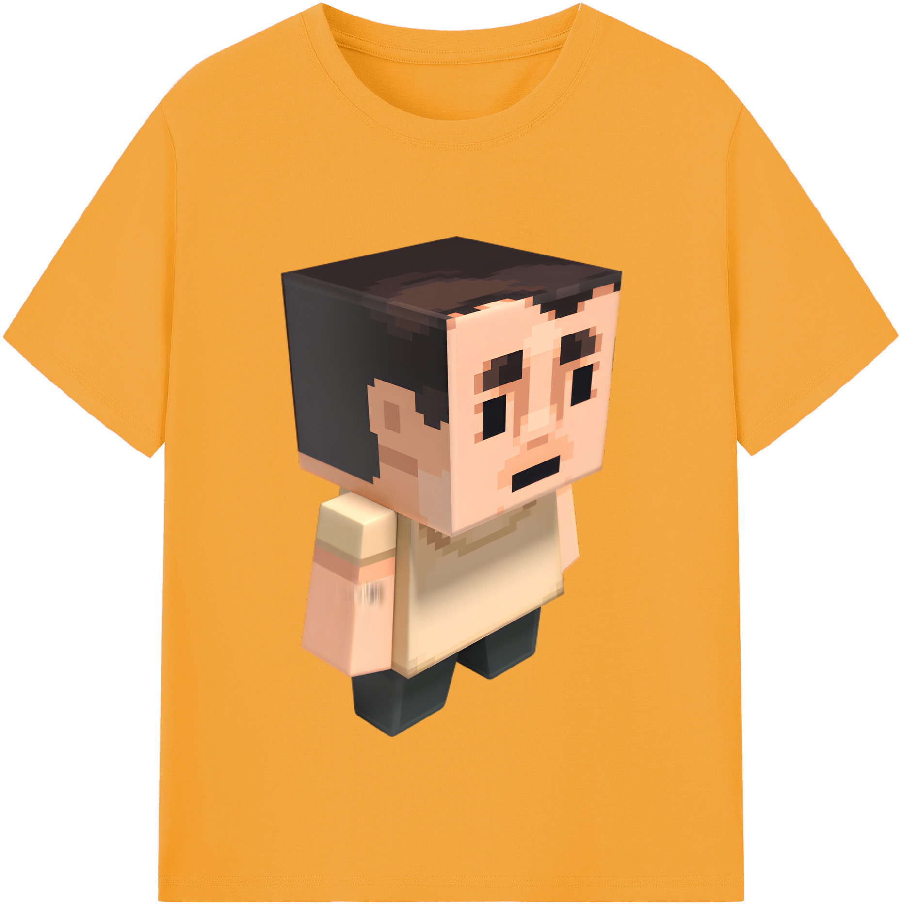 （画像用） マインクラフト ブロックの世界 Minecraft MC Block world レディースカジュアルプリントTシャツ（綿100％）