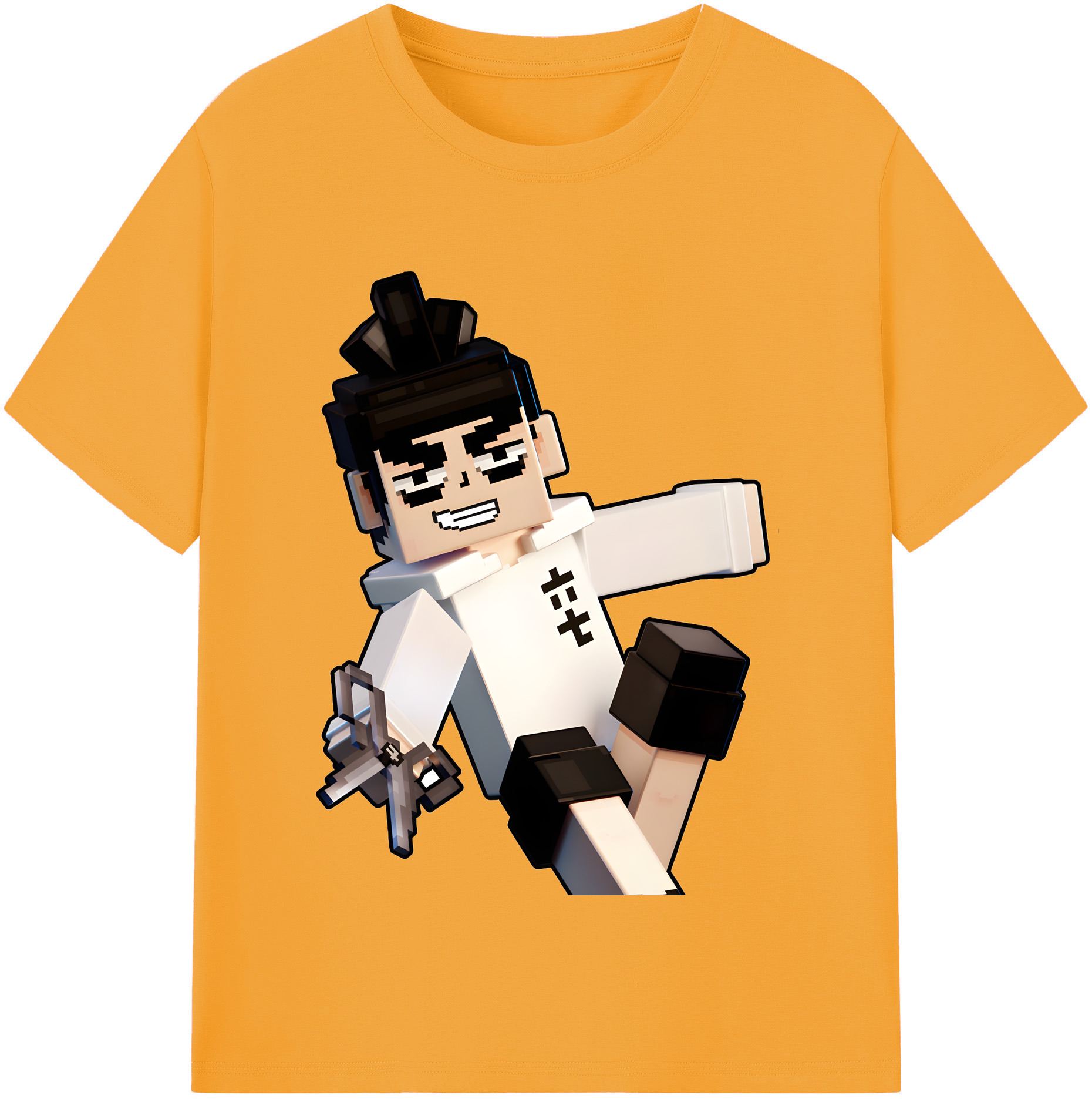 （画像用） マインクラフト ブロックの世界 Minecraft MC Block world レディースカジュアルプリントTシャツ（綿100％）