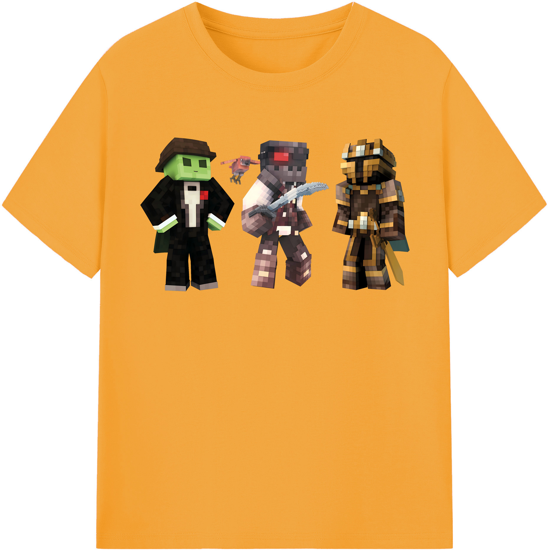 （画像用） マインクラフト ブロックの世界 Minecraft MC Block world レディースカジュアルプリントTシャツ（綿100％）