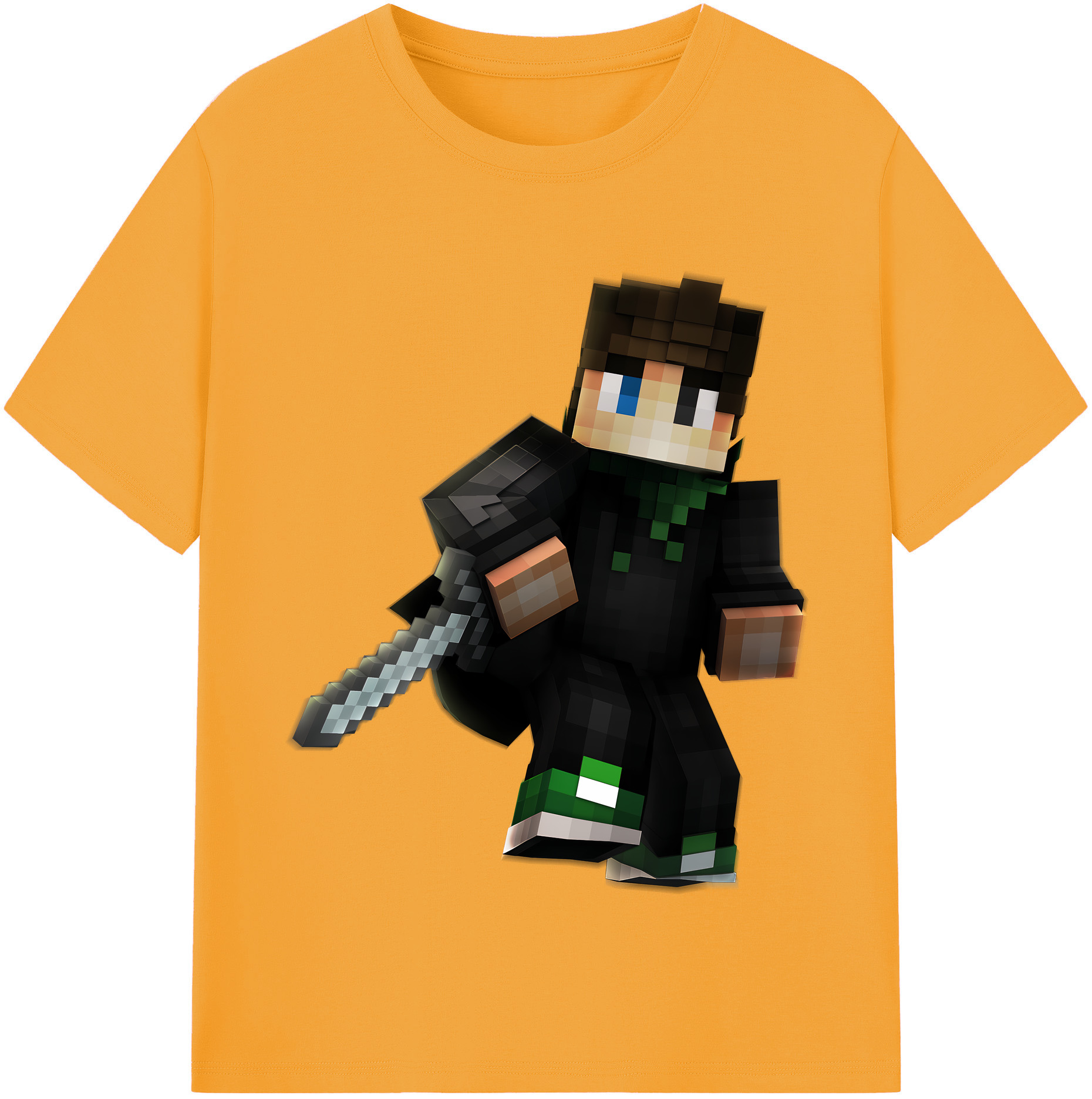 （画像用） マインクラフト ブロックの世界 Minecraft MC Block world レディースカジュアルプリントTシャツ（綿100％）