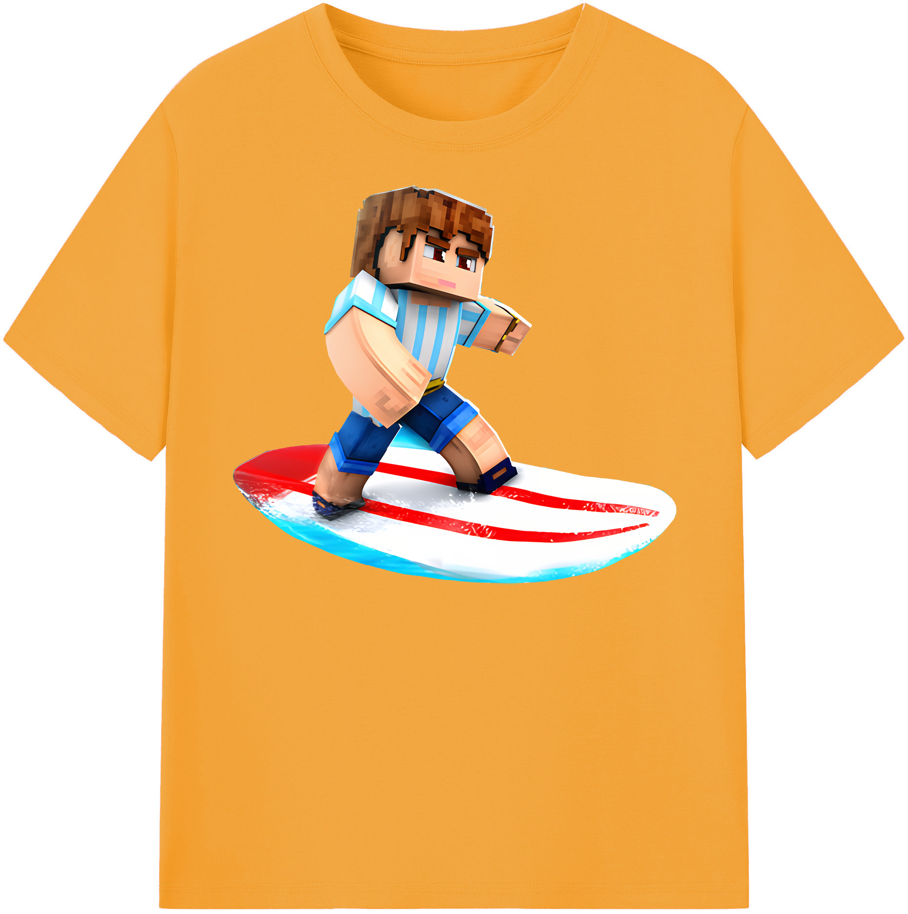 （画像用） マインクラフト ブロックの世界 Minecraft MC Block world レディースカジュアルプリントTシャツ（綿100％）