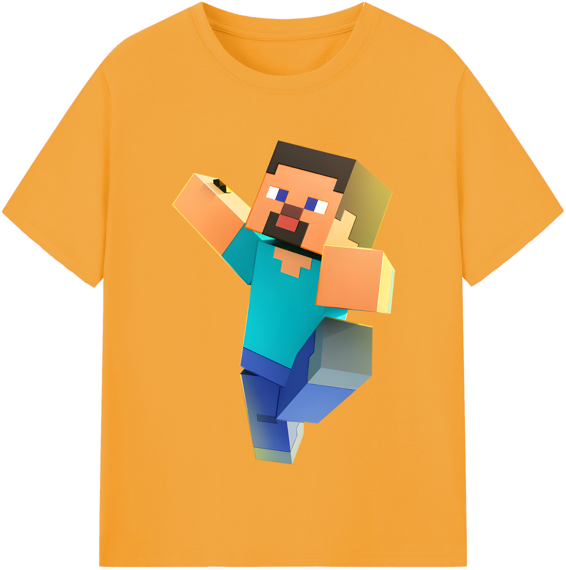（画像用） マインクラフト ブロックの世界 Minecraft MC Block world レディースカジュアルプリントTシャツ（綿100％）