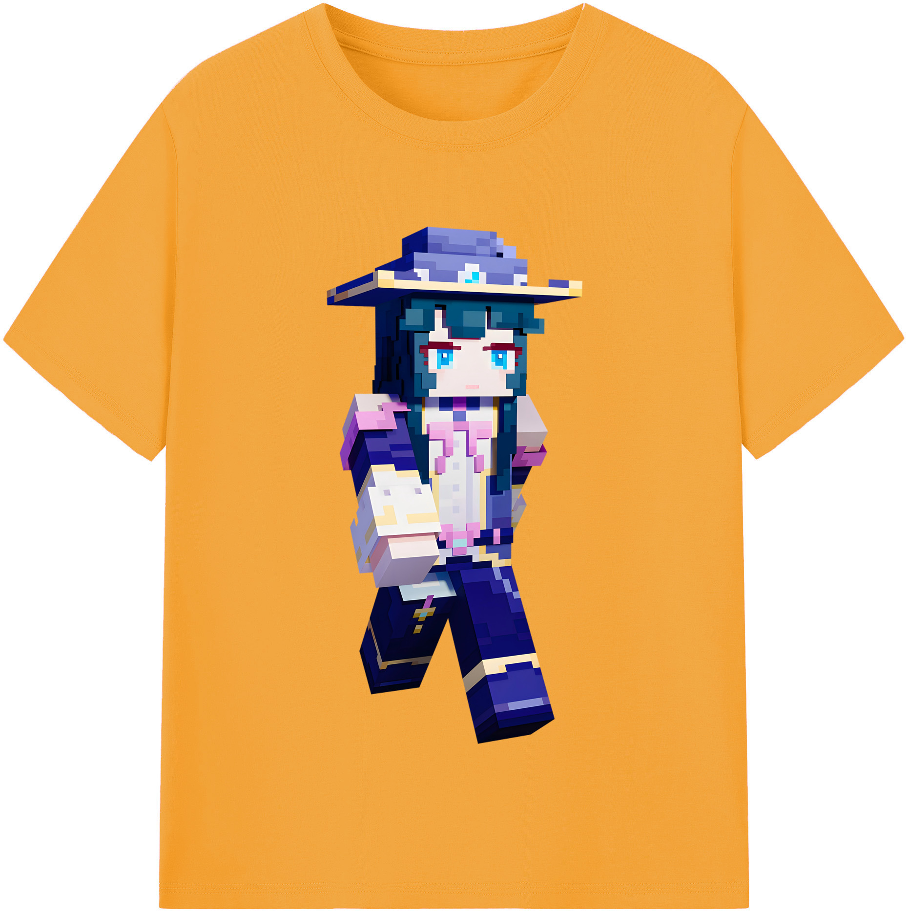 （画像用） マインクラフト ブロックの世界 Minecraft MC Block world レディースカジュアルプリントTシャツ（綿100％）