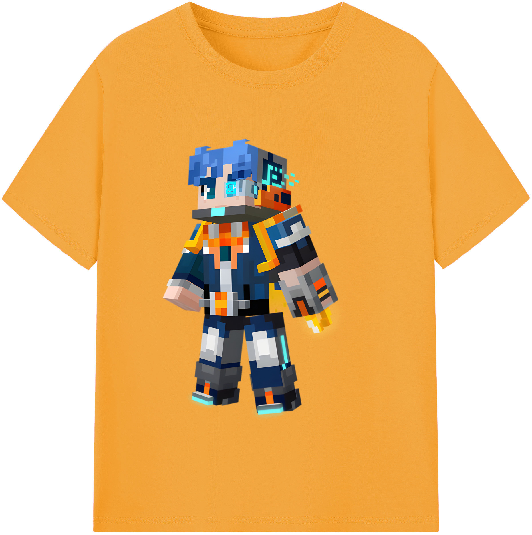 （画像用） マインクラフト ブロックの世界 Minecraft MC Block world レディースカジュアルプリントTシャツ（綿100％）