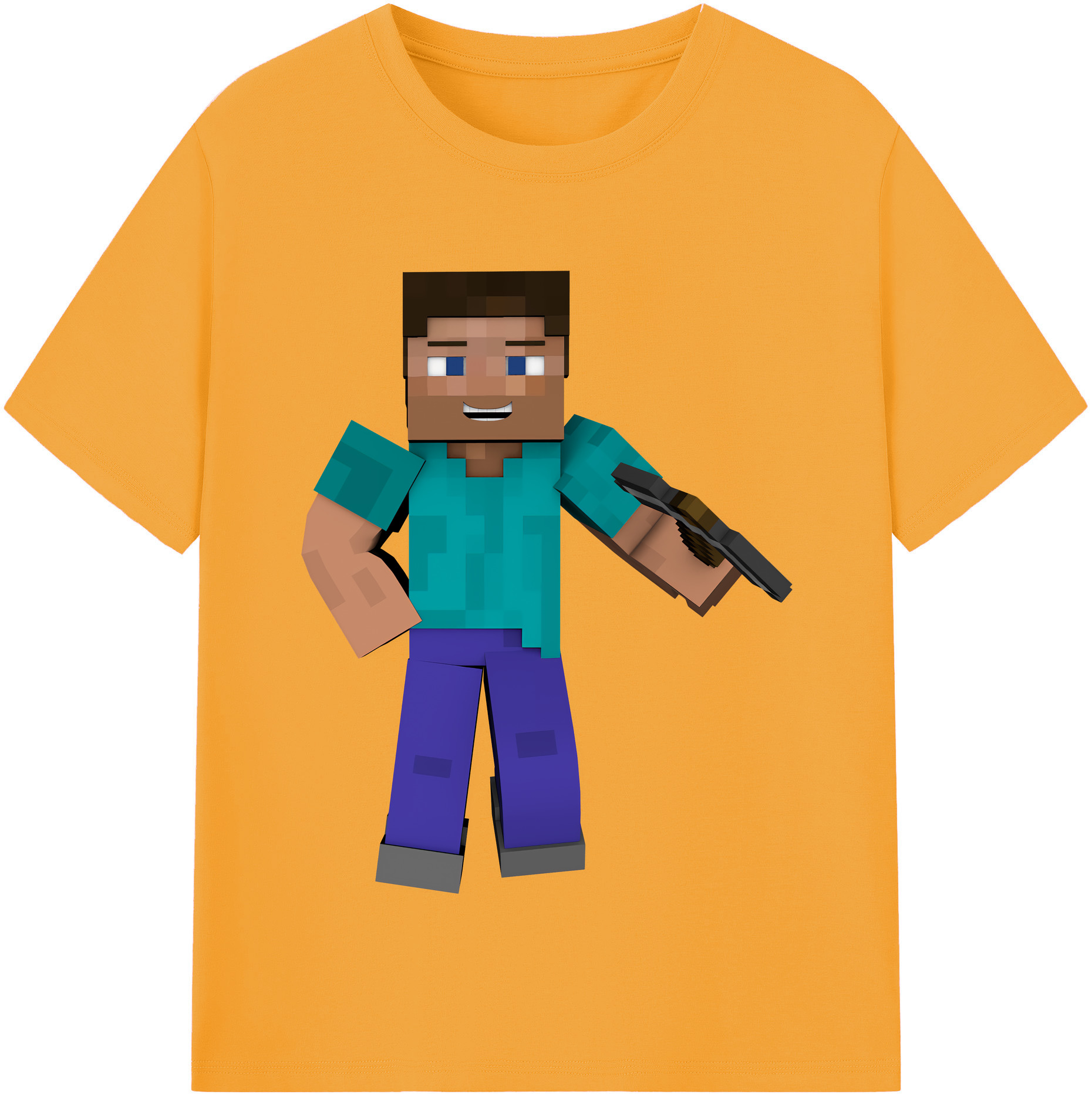 （画像用） マインクラフト ブロックの世界 Minecraft MC Block world レディースカジュアルプリントTシャツ（綿100％）