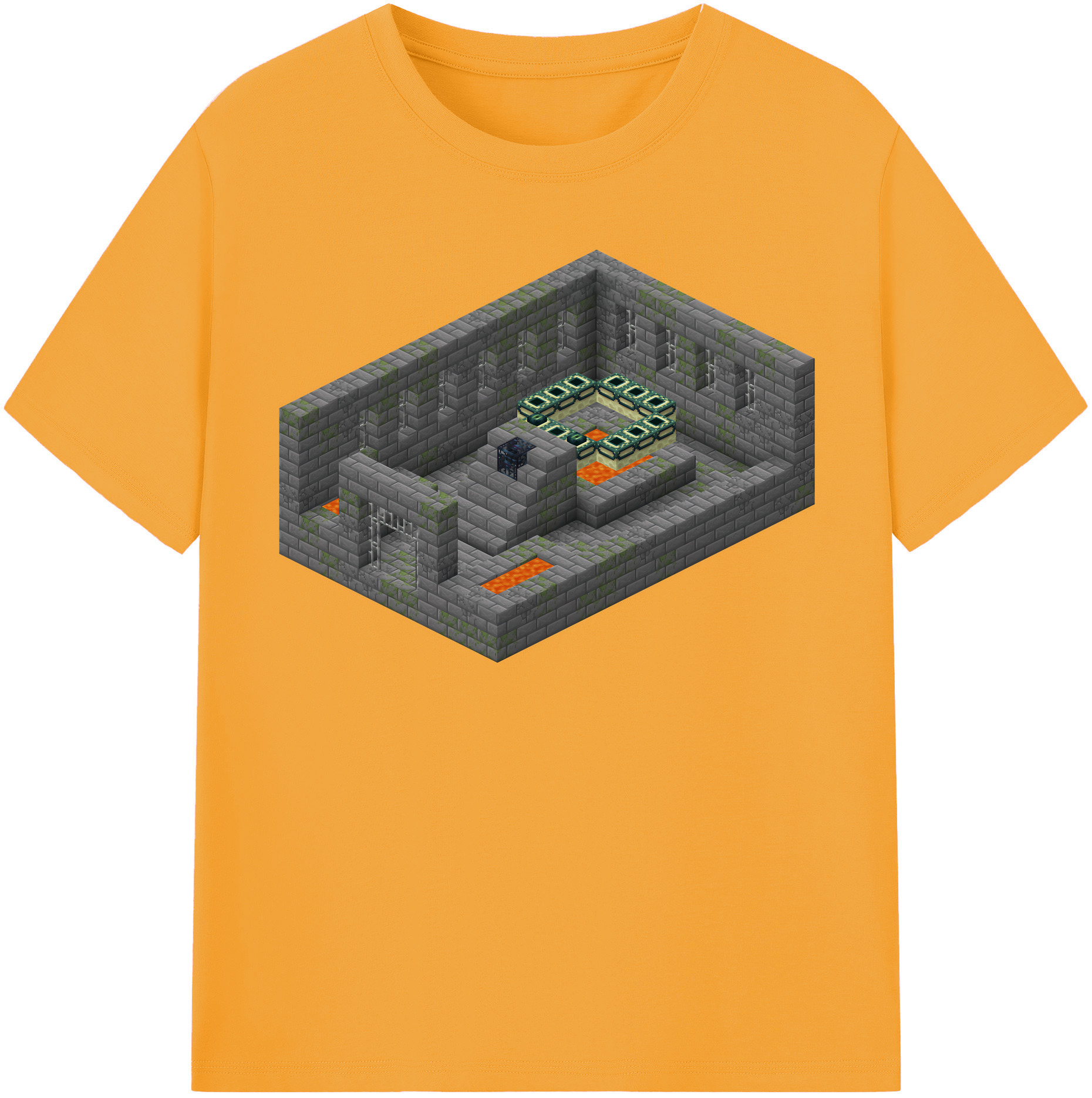 （画像用） マインクラフト ブロックの世界 Minecraft MC Block world レディースカジュアルプリントTシャツ（綿100％）