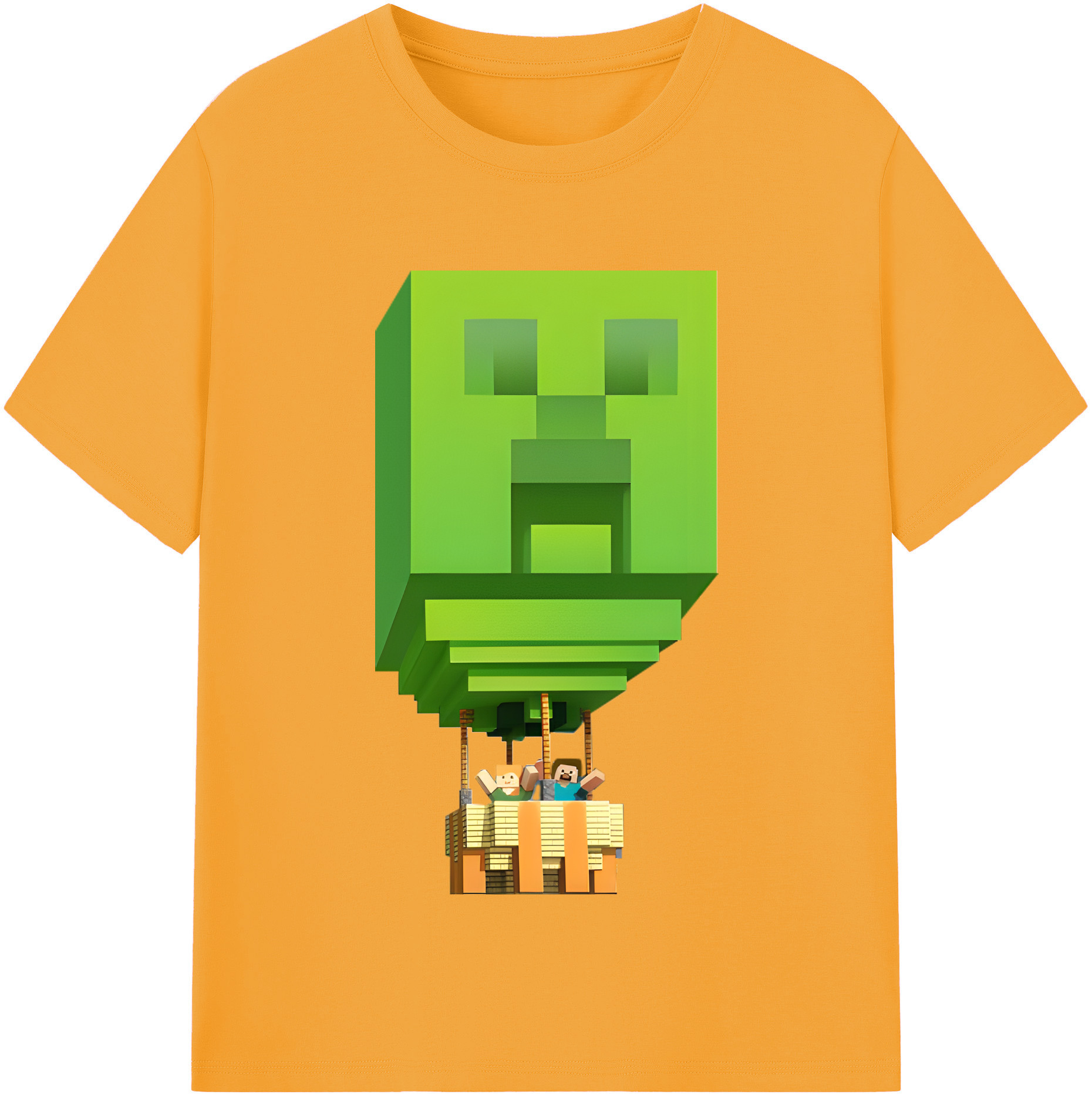 （画像用） マインクラフト ブロックの世界 Minecraft MC Block world レディースカジュアルプリントTシャツ（綿100％）