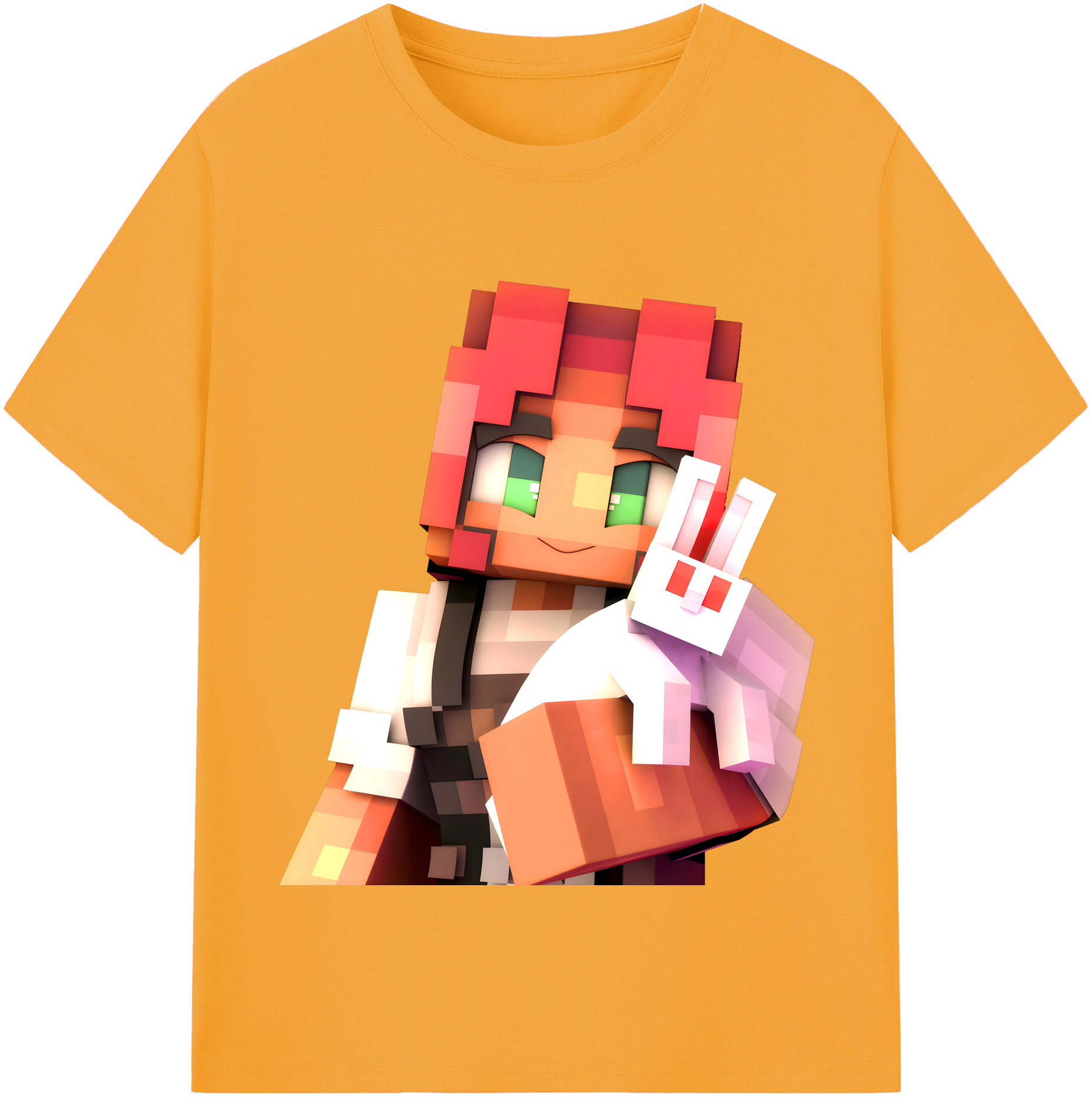（画像用） マインクラフト ブロックの世界 Minecraft MC Block world レディースカジュアルプリントTシャツ（綿100％）