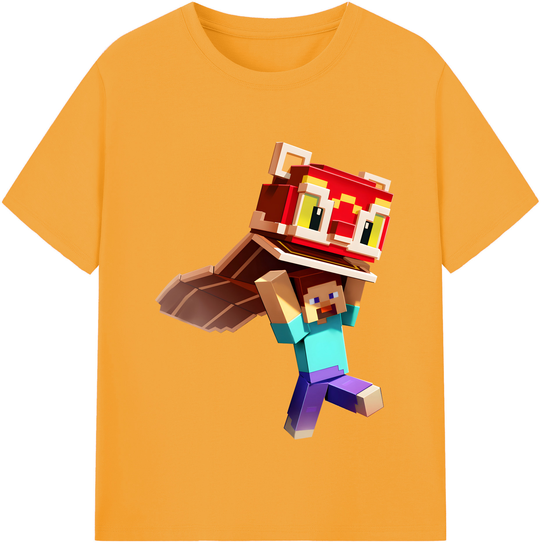 （画像用） マインクラフト ブロックの世界 Minecraft MC Block world レディースカジュアルプリントTシャツ（綿100％）