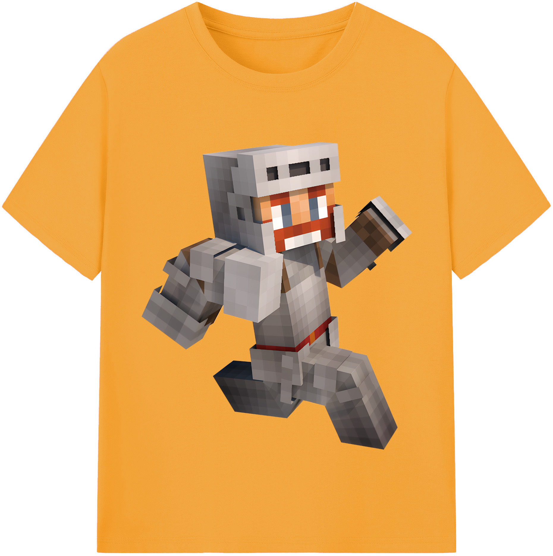 （画像用） マインクラフト ブロックの世界 Minecraft MC Block world レディースカジュアルプリントTシャツ（綿100％）