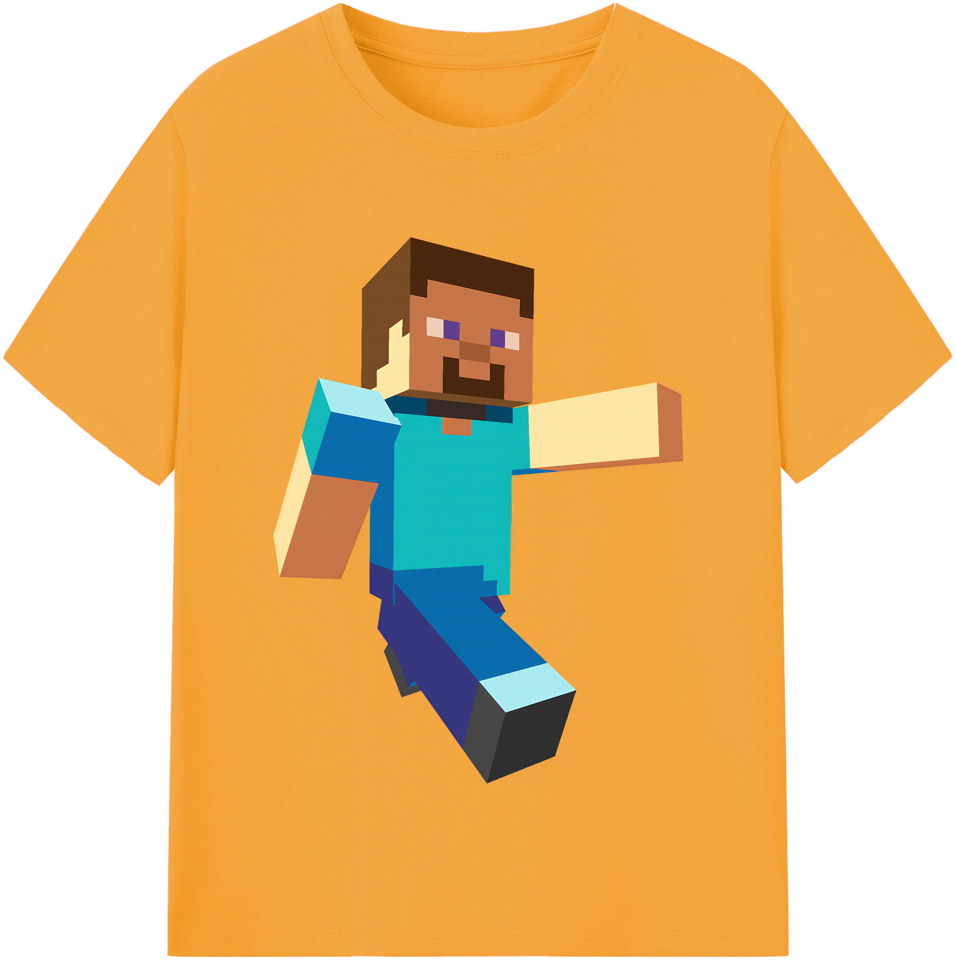 （画像用） マインクラフト ブロックの世界 Minecraft MC Block world レディースカジュアルプリントTシャツ（綿100％）