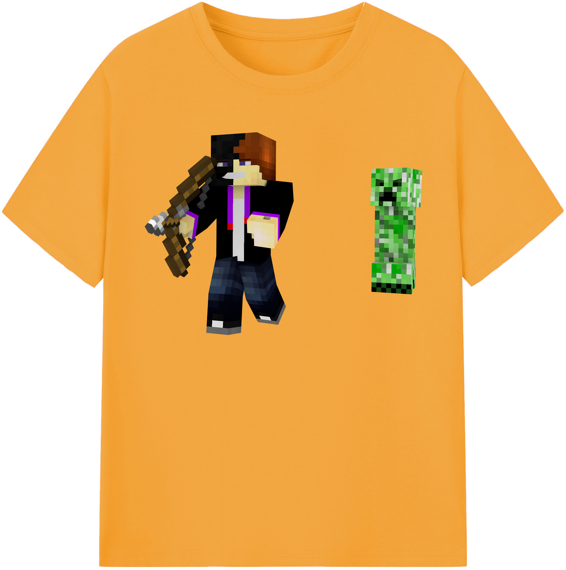 （画像用） マインクラフト ブロックの世界 Minecraft MC Block world レディースカジュアルプリントTシャツ（綿100％）