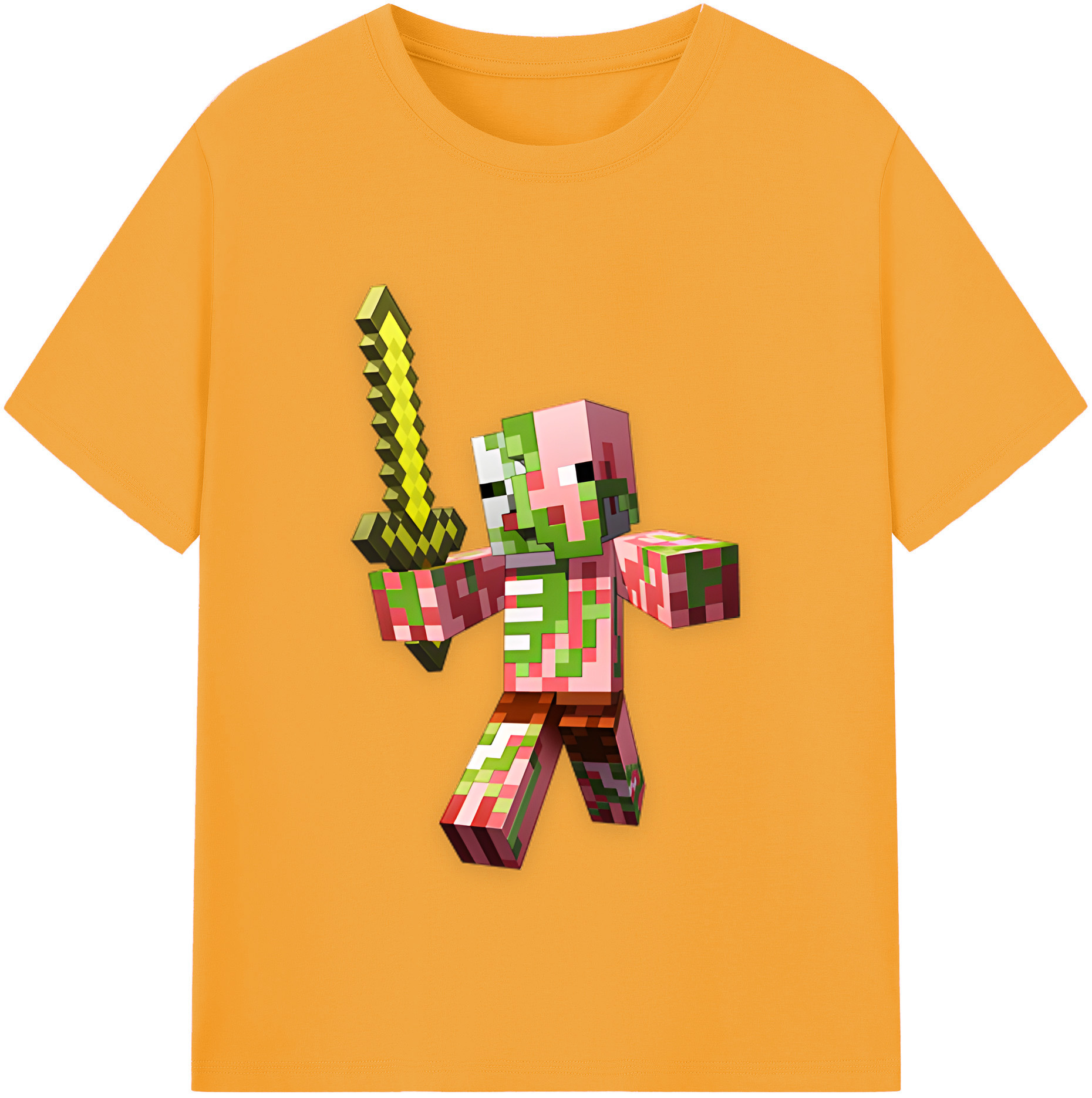 （画像用） マインクラフト ブロックの世界 Minecraft MC Block world レディースカジュアルプリントTシャツ（綿100％）