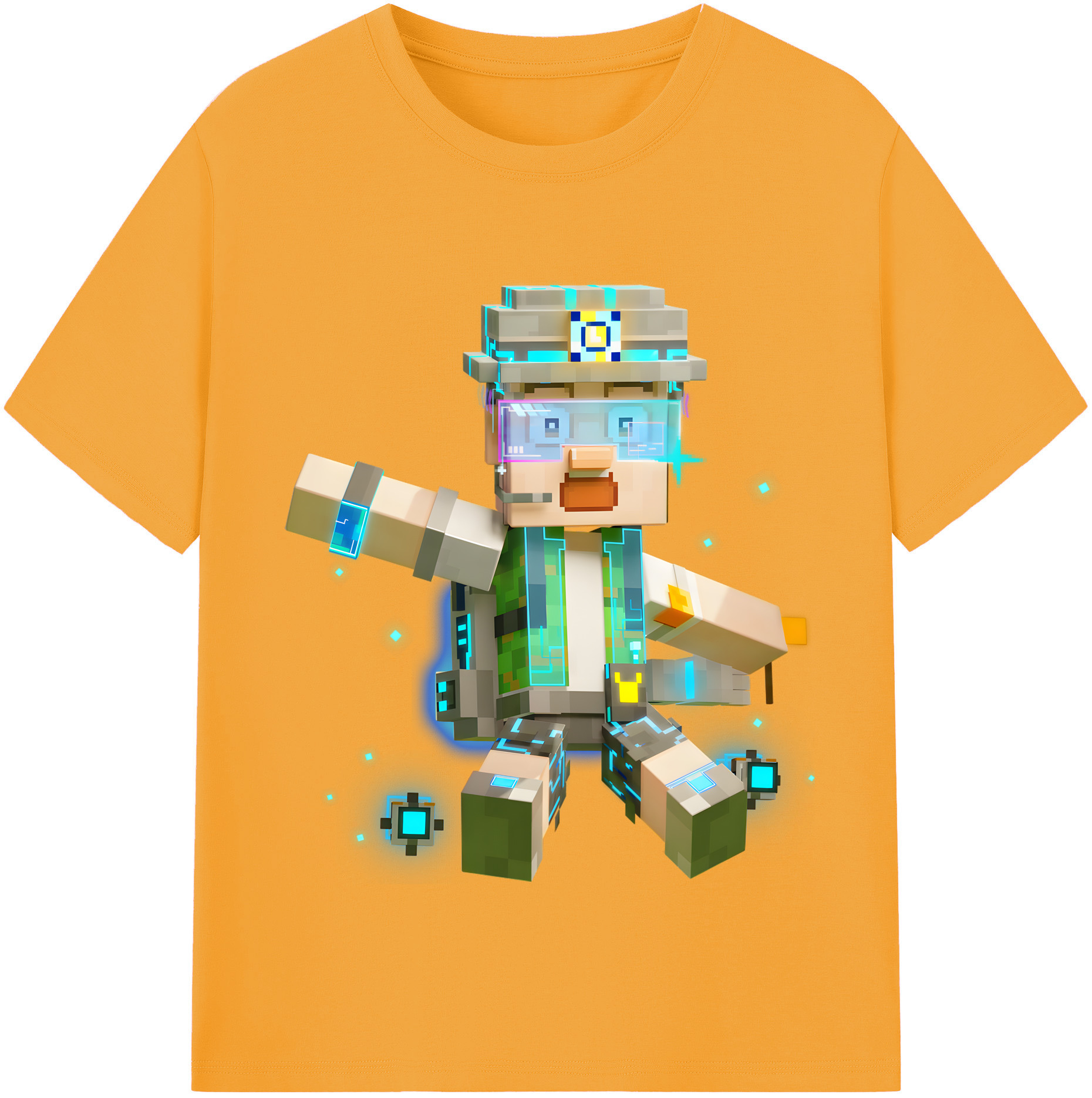 （画像用） マインクラフト ブロックの世界 Minecraft MC Block world レディースカジュアルプリントTシャツ（綿100％）