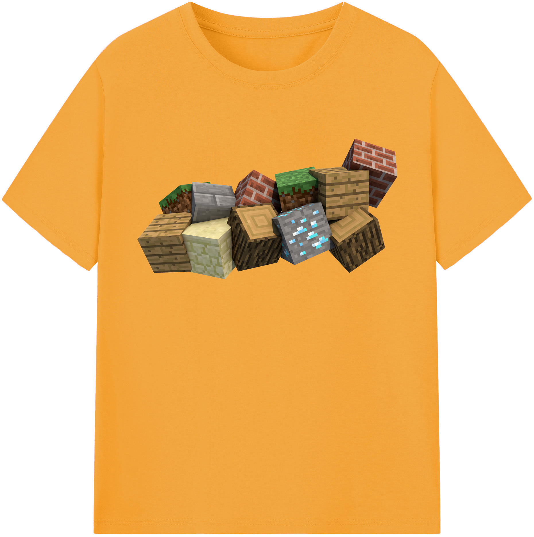 （画像用） マインクラフト ブロックの世界 Minecraft MC Block world レディースカジュアルプリントTシャツ（綿100％）