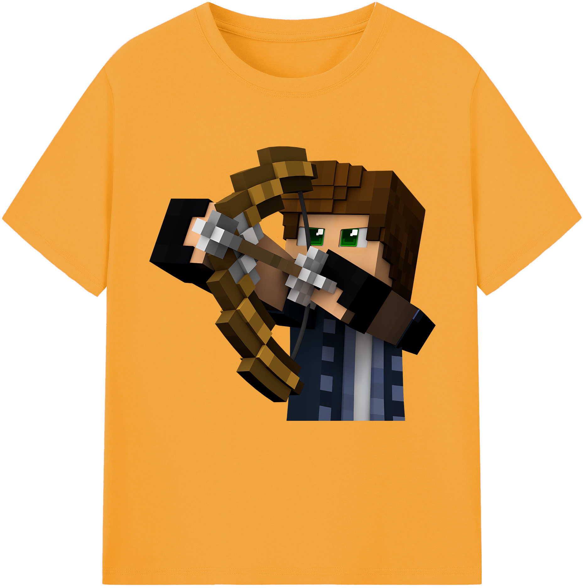 （画像用） マインクラフト ブロックの世界 Minecraft MC Block world レディースカジュアルプリントTシャツ（綿100％）